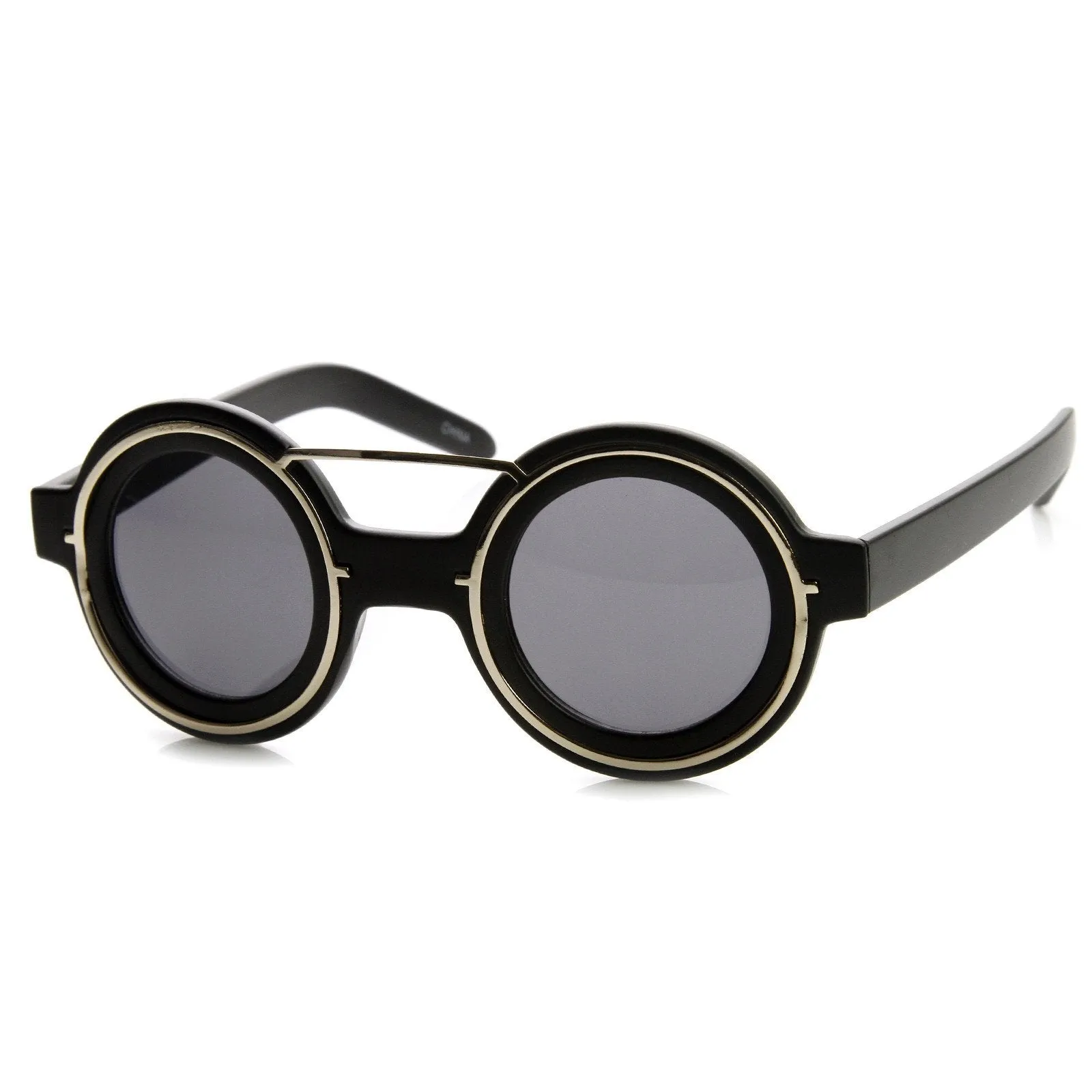 Steampunk Womens Fashion Round Sunglasses Metal Accents 8957 sold by ZeroUV product image thumbnail 4