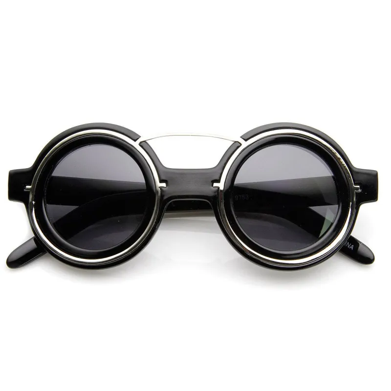 Steampunk Womens Fashion Round Sunglasses Metal Accents 8957 sold by ZeroUV
