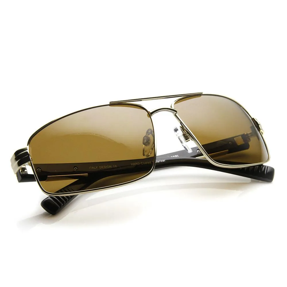 Mens Premium Square Polarized Aviator Sunglasses 9271 sold by ZeroUV product image thumbnail 3