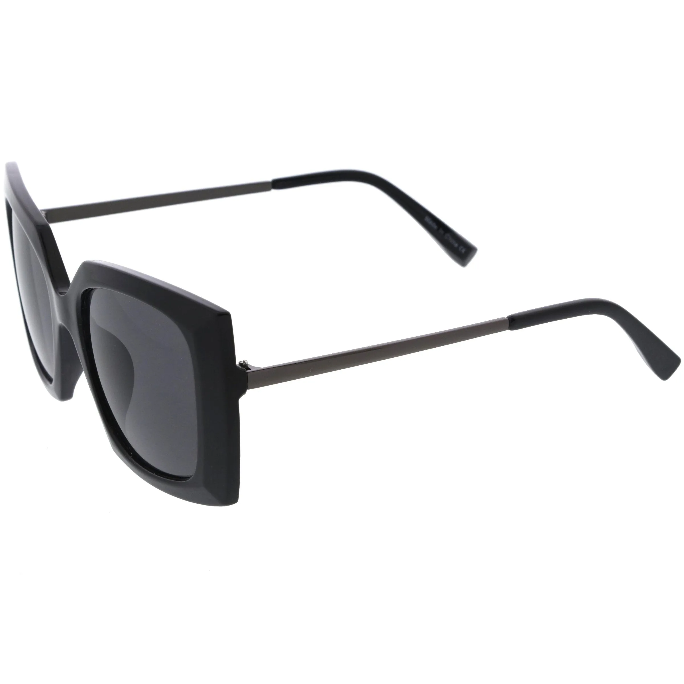 Sleek Metal Arms Two-Tone Neutral Colored Lens Square Sunglasses D105 sold by ZeroUV product image thumbnail 3
