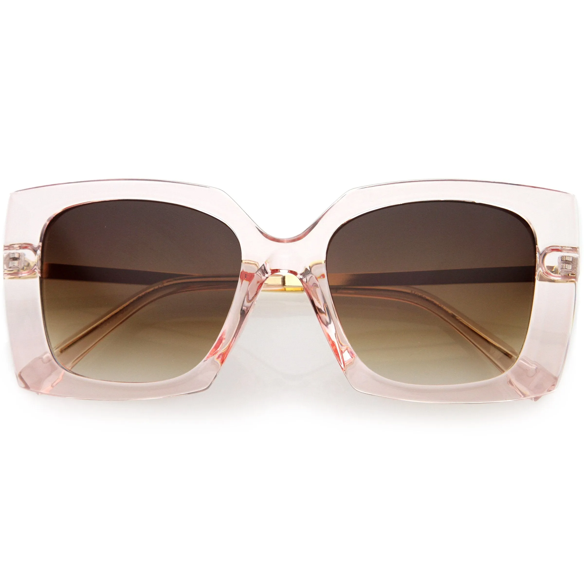 Sleek Metal Arms Two-Tone Neutral Colored Lens Square Sunglasses D105 sold by ZeroUV product image thumbnail 4