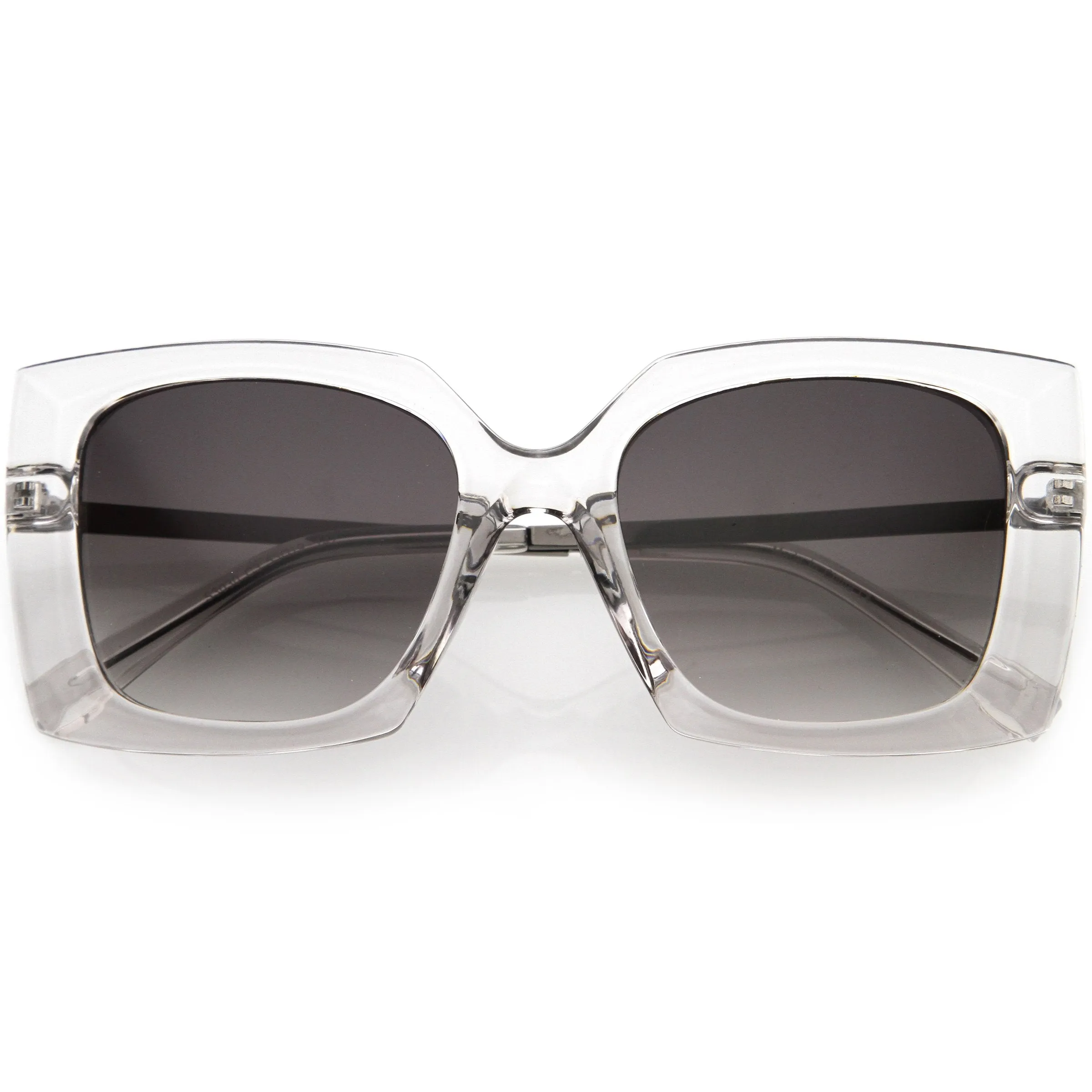 Sleek Metal Arms Two-Tone Neutral Colored Lens Square Sunglasses D105 sold by ZeroUV product image thumbnail 5