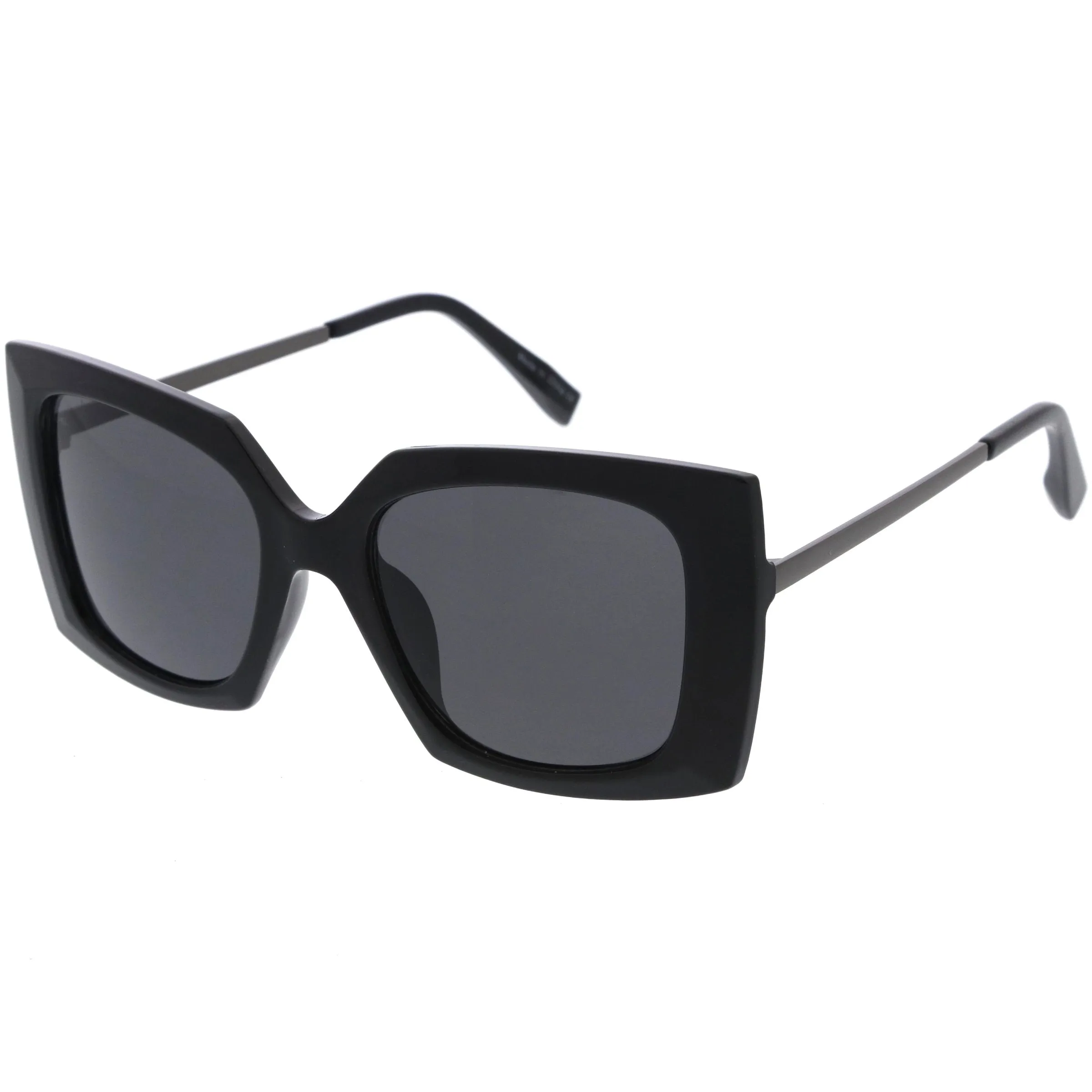 Sleek Metal Arms Two-Tone Neutral Colored Lens Square Sunglasses D105 sold by ZeroUV product image thumbnail 2