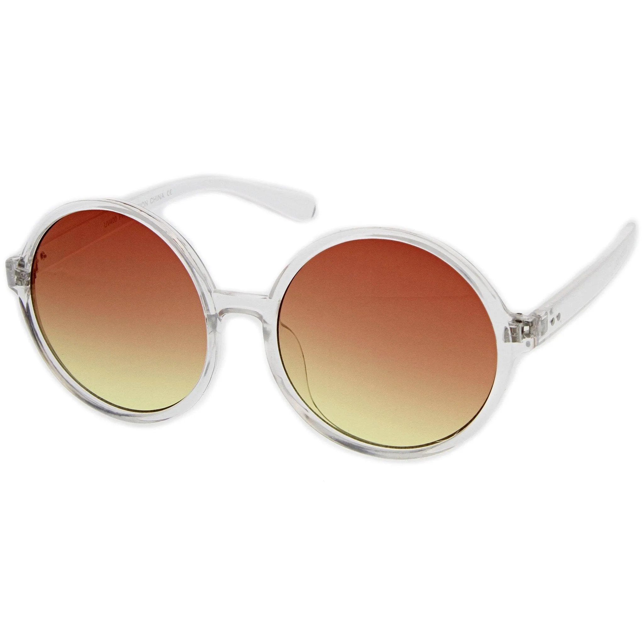 Round Retro Clear Frame Gradient Flat Lens Sunglasses A460 sold by ZeroUV product image thumbnail 2