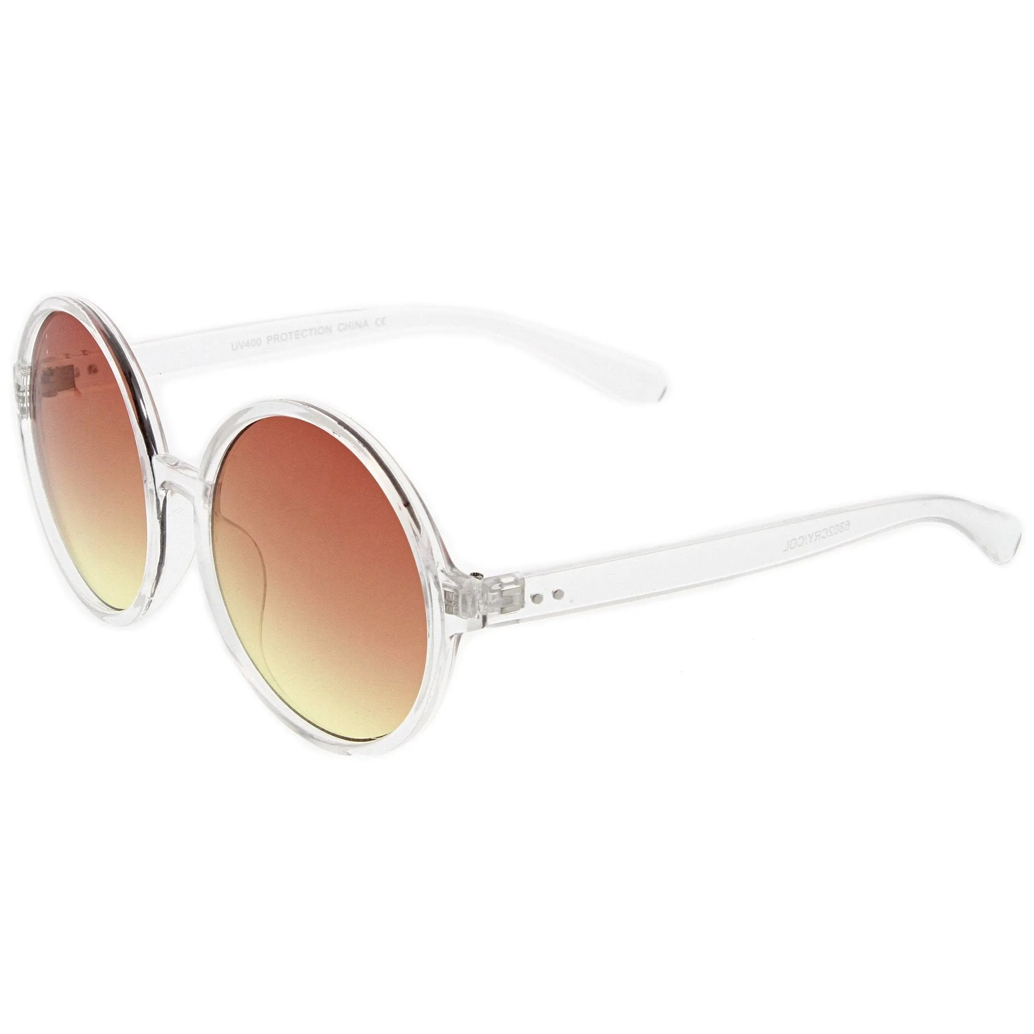 Round Retro Clear Frame Gradient Flat Lens Sunglasses A460 sold by ZeroUV product image thumbnail 3