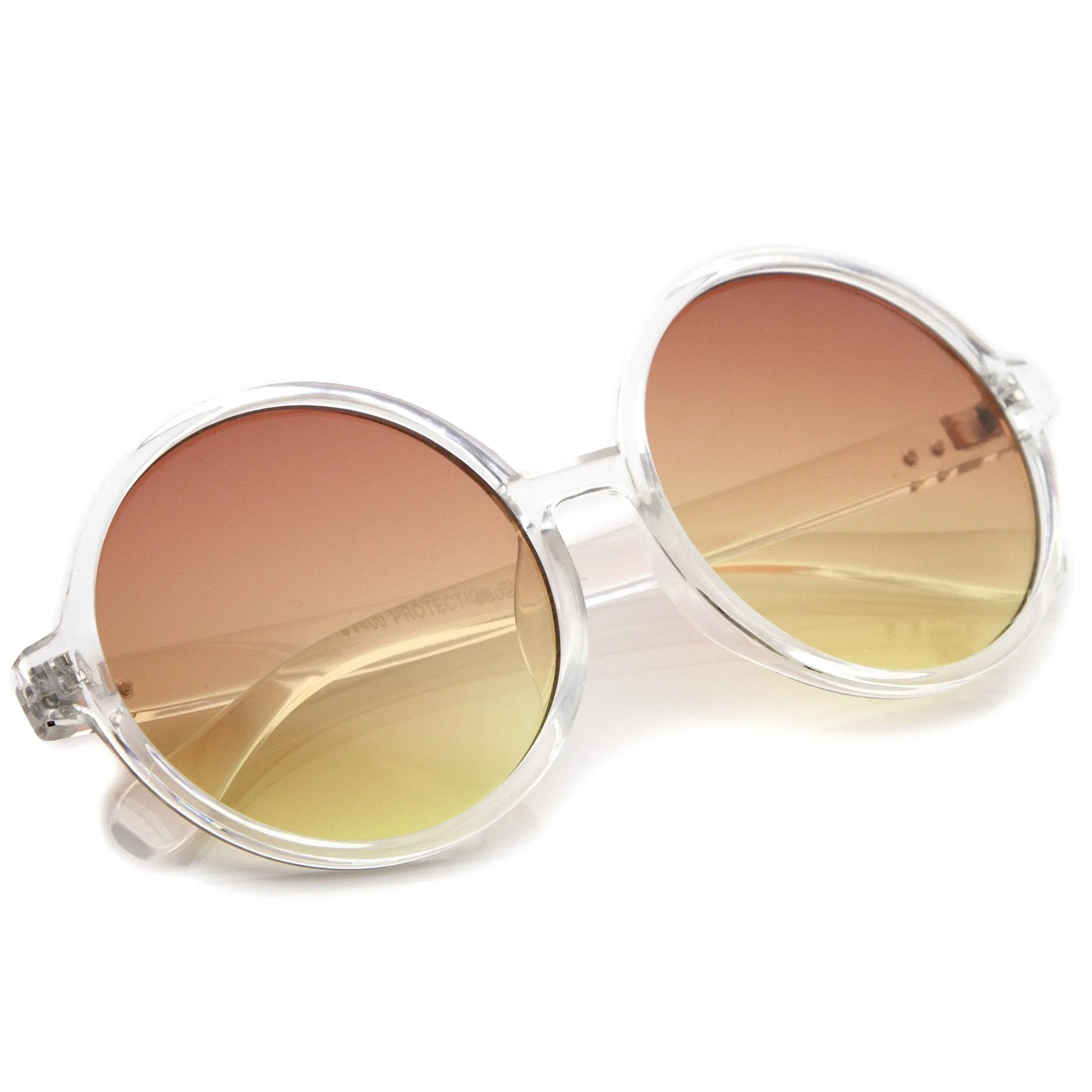 Round Retro Clear Frame Gradient Flat Lens Sunglasses A460 sold by ZeroUV product image thumbnail 4