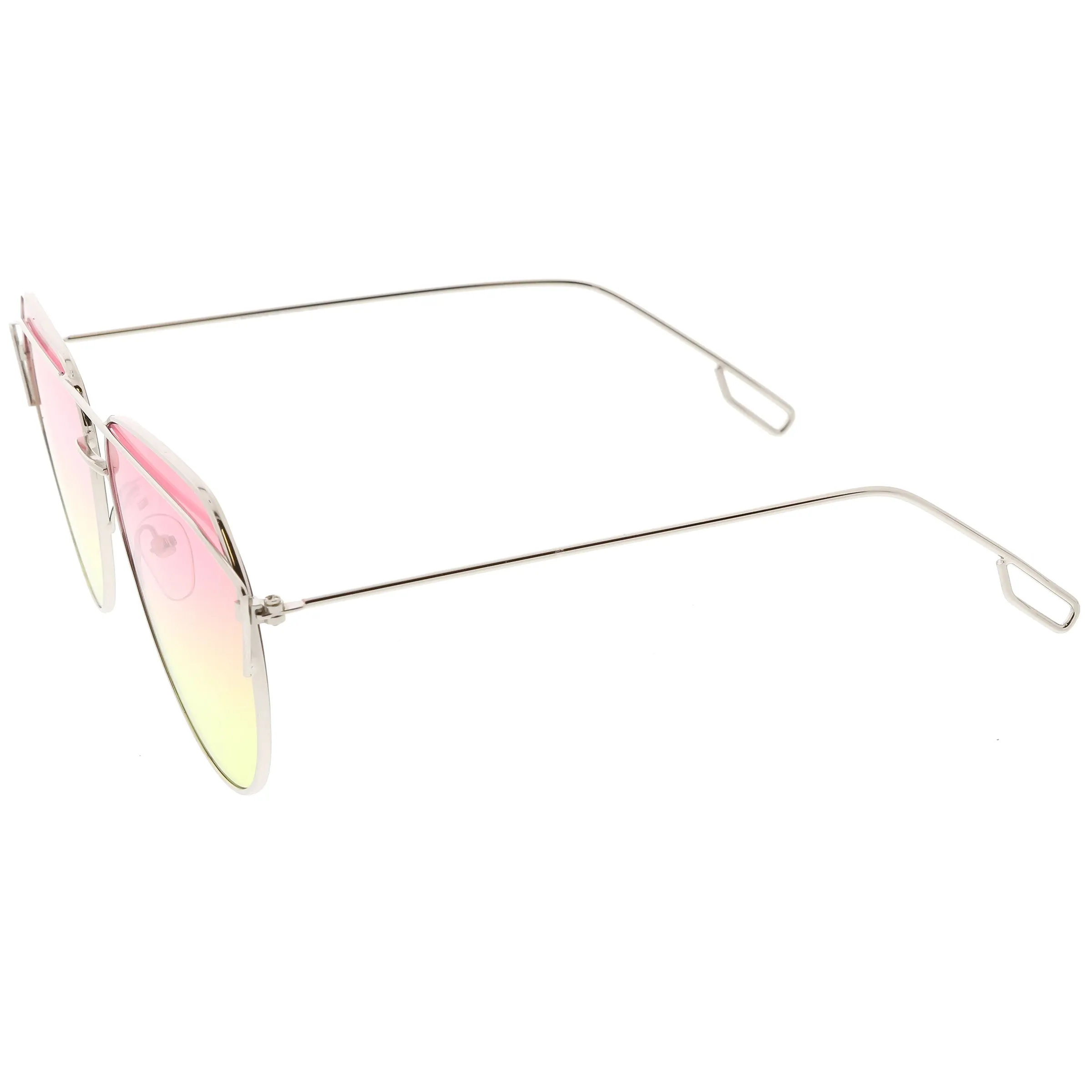 Modern Metal Slim Crossbar Gradient Lens Aviator Sunglasses C628 sold by ZeroUV product image thumbnail 3