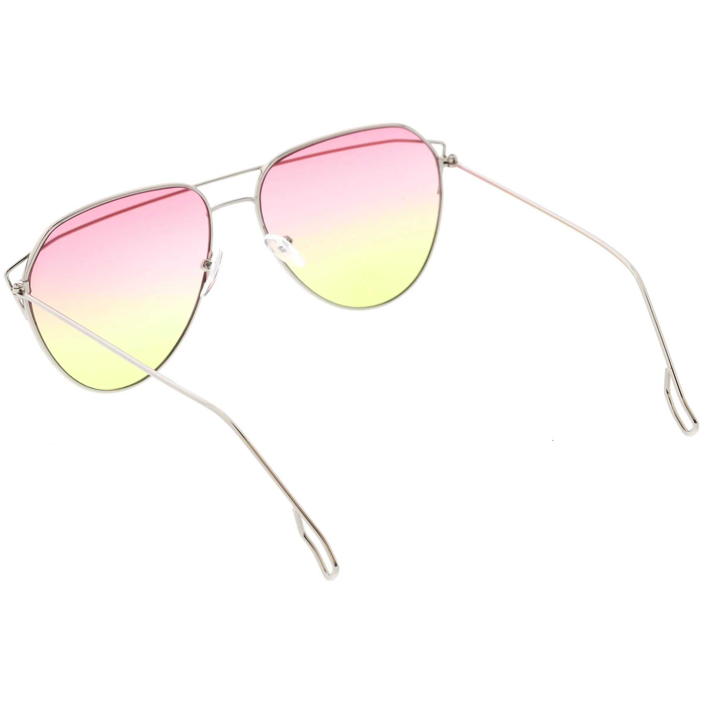 Modern Metal Slim Crossbar Gradient Lens Aviator Sunglasses C628 sold by ZeroUV product image thumbnail 4