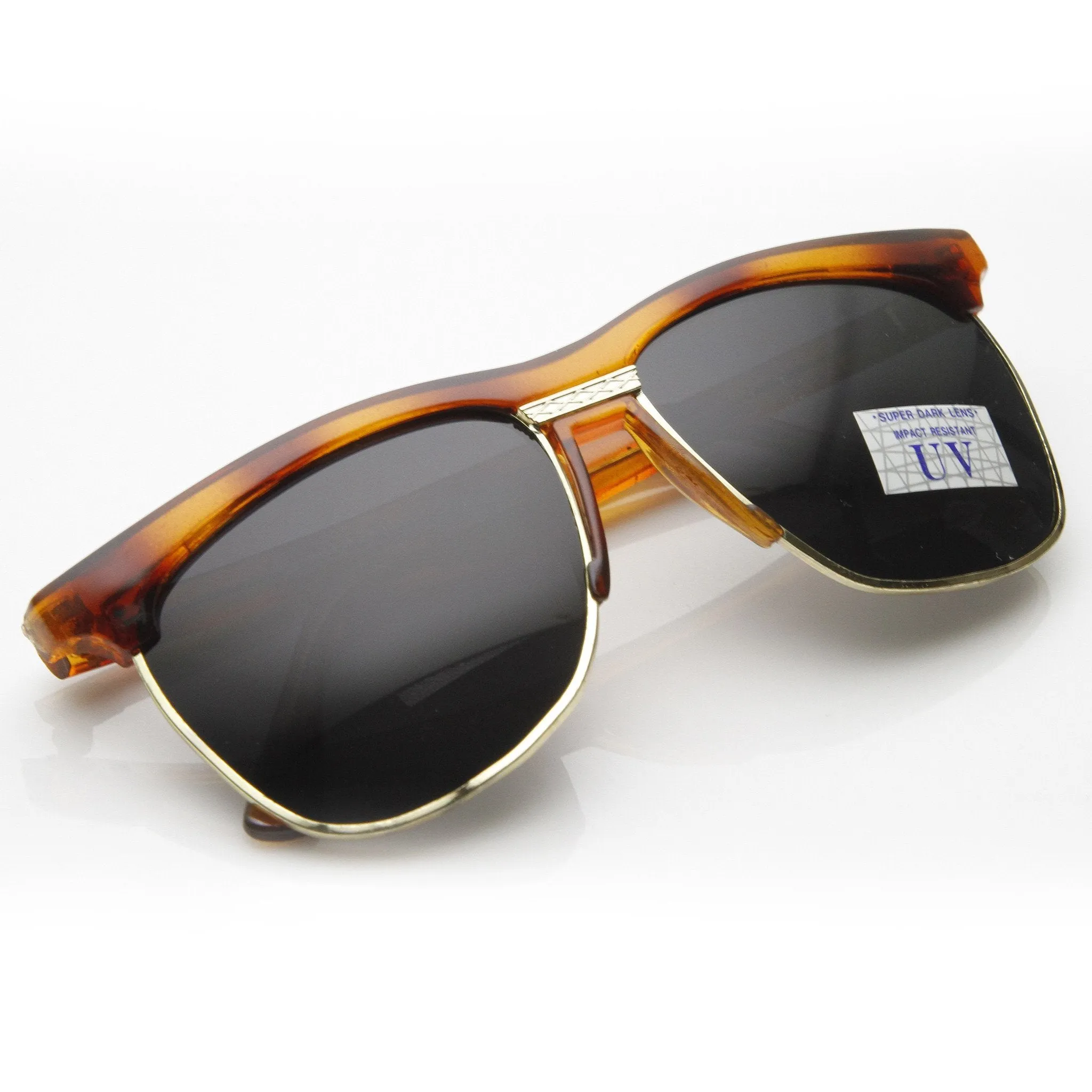 Vintage Half Frame Retro Horned Rim Sunglasses 7002 sold by ZeroUV product image thumbnail 2