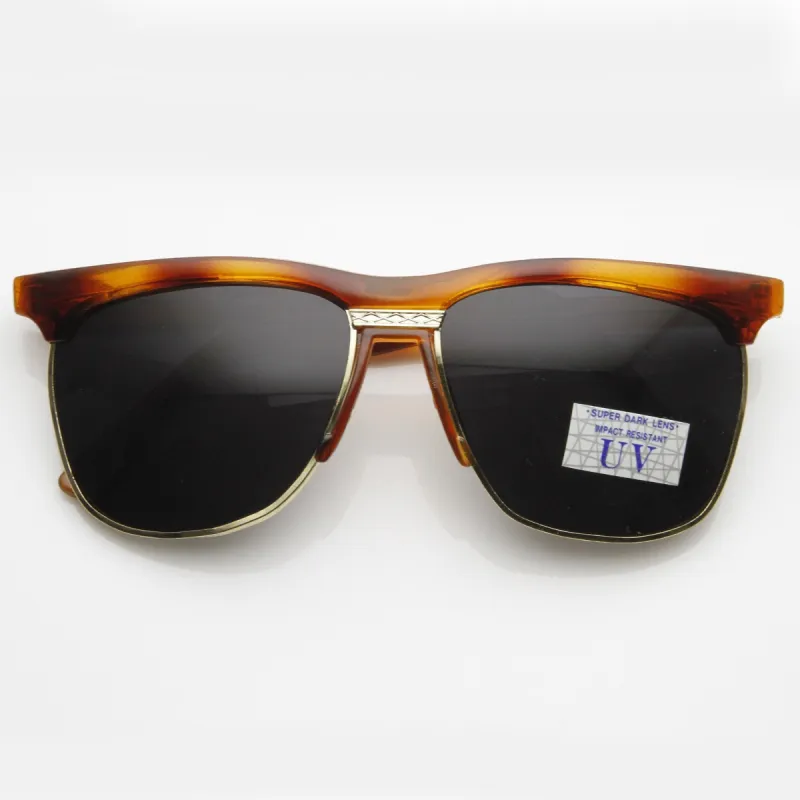 Vintage Half Frame Retro Horned Rim Sunglasses 7002 sold by ZeroUV