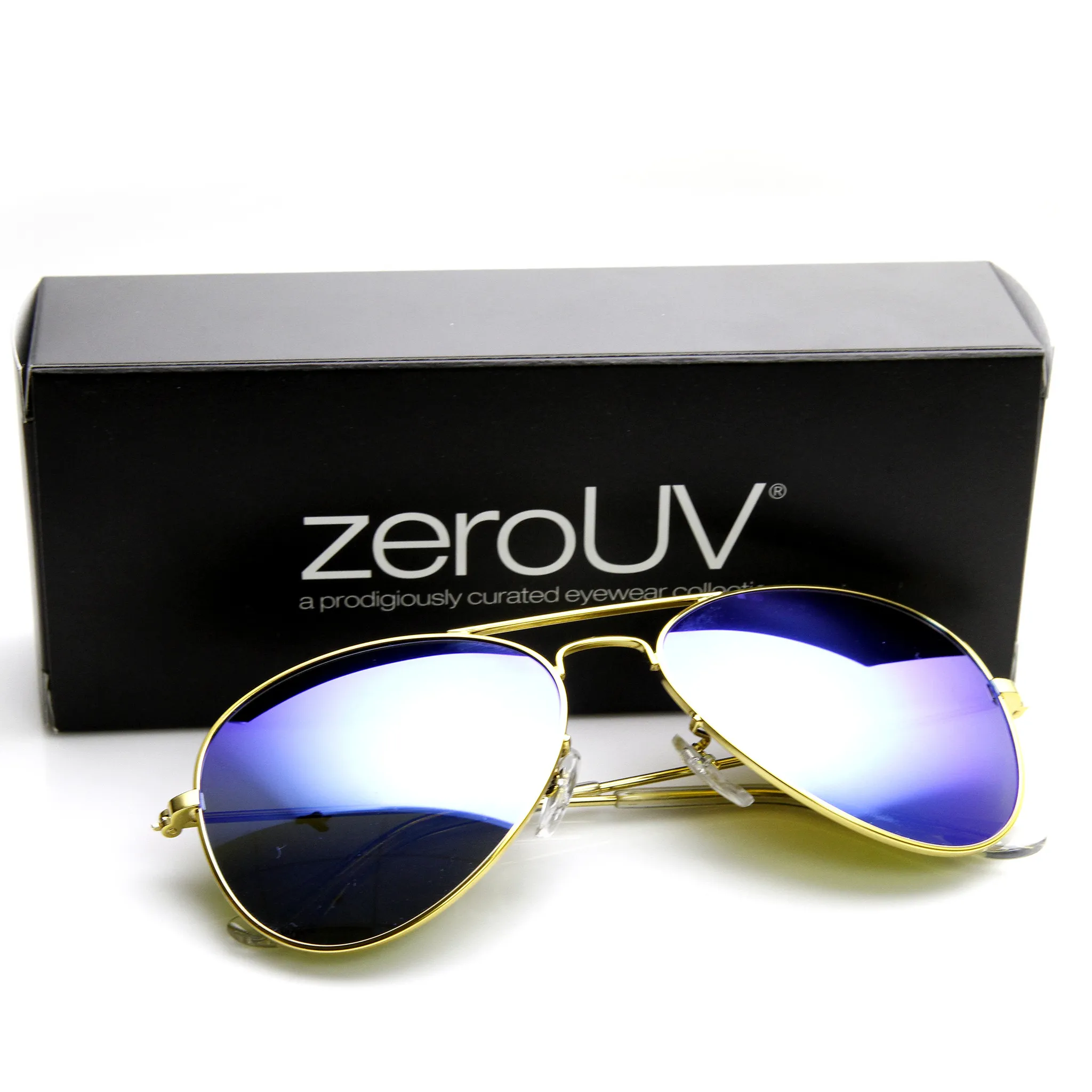 Zerouv "Cunningham" Premium Gold Mirror Lens Aviator Sunglasses sold by ZeroUV product image thumbnail 5