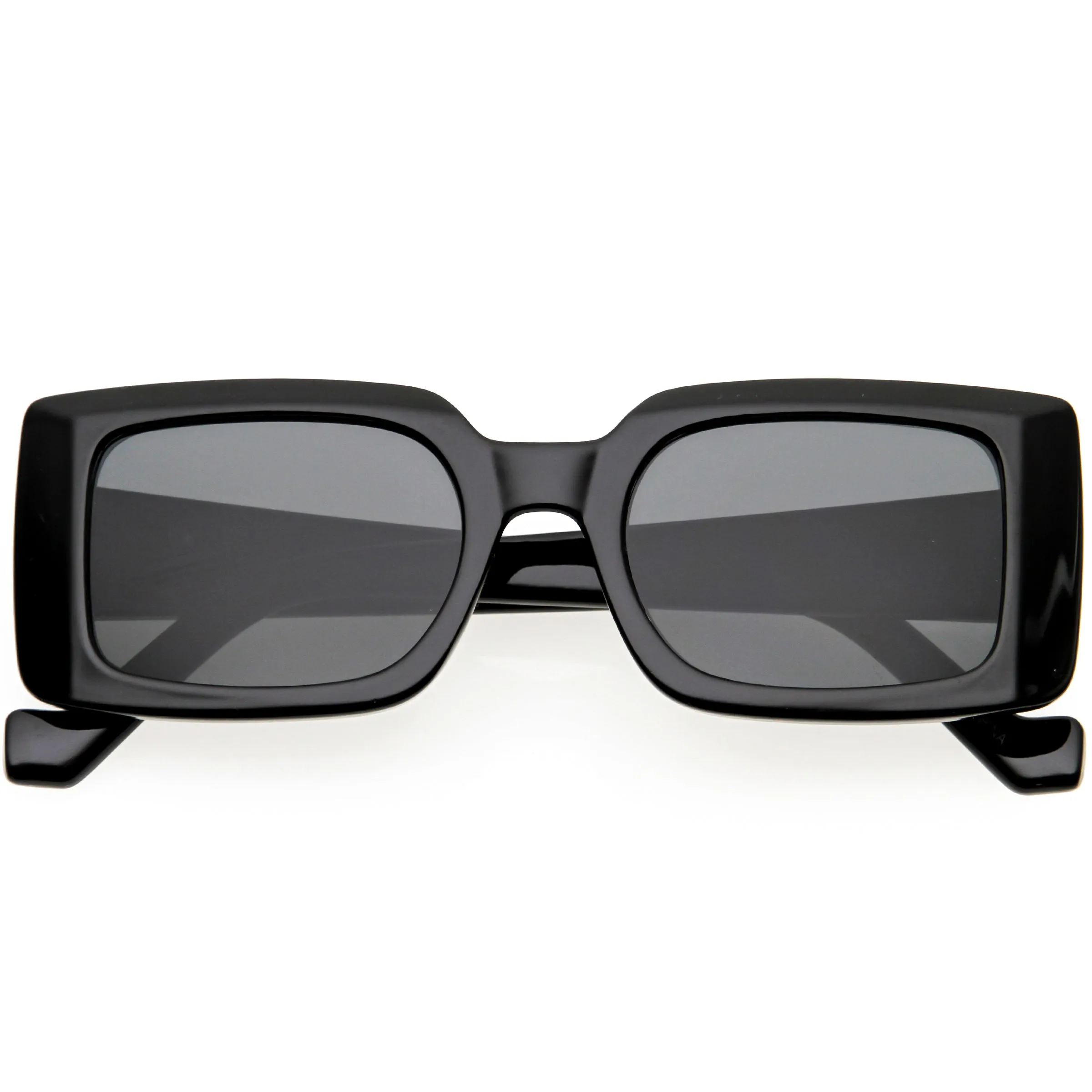 Retro Medium Square Flat Lens Thick Rimmed Rectangle Sunglasses D213 sold by ZeroUV product image thumbnail 4