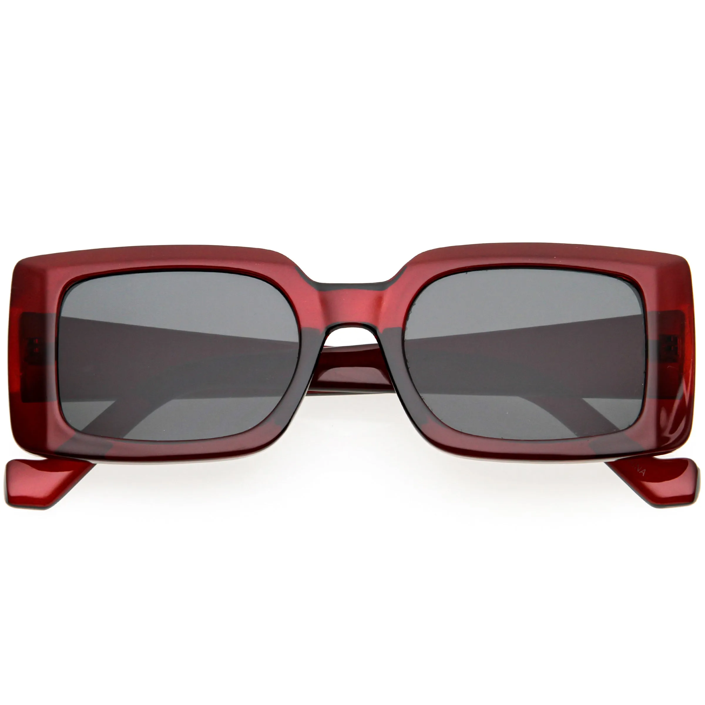 Retro Medium Square Flat Lens Thick Rimmed Rectangle Sunglasses D213 sold by ZeroUV