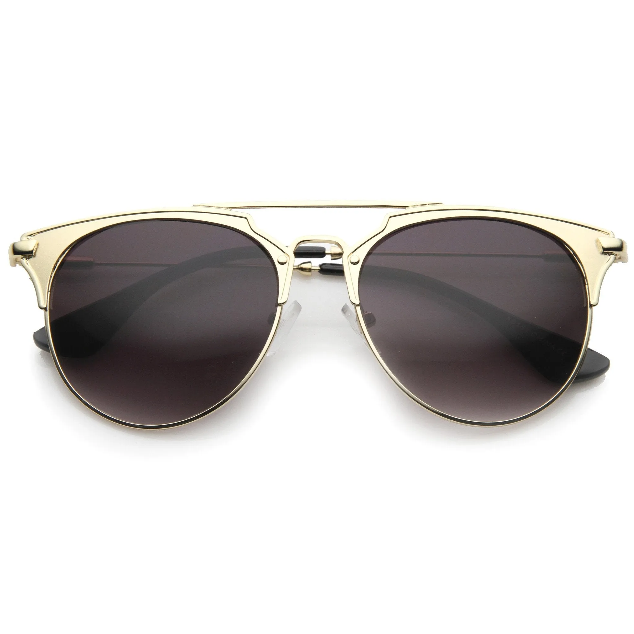 Modern Metallic Double Bridge Pantos Aviator Sunglasses A202 sold by ZeroUV product image thumbnail 5