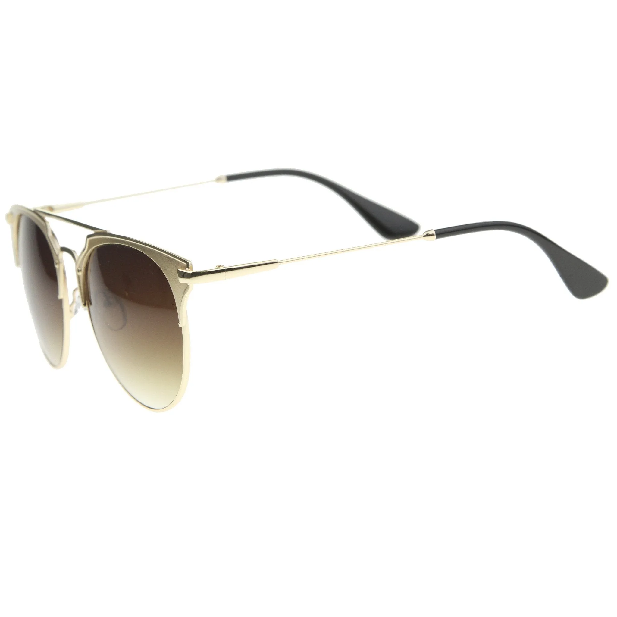Modern Metallic Double Bridge Pantos Aviator Sunglasses A202 sold by ZeroUV product image thumbnail 3