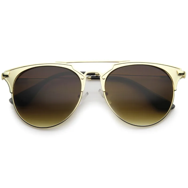 Modern Metallic Double Bridge Pantos Aviator Sunglasses A202 sold by ZeroUV