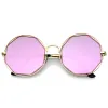 Women's Round Octagon Cut Out Mirror Lens Sunglasses C025 sold by ZeroUV