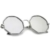 Women's Round Octagon Cut Out Mirror Lens Sunglasses C025 sold by ZeroUV