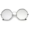 Women's Round Octagon Cut Out Mirror Lens Sunglasses C025 sold by ZeroUV