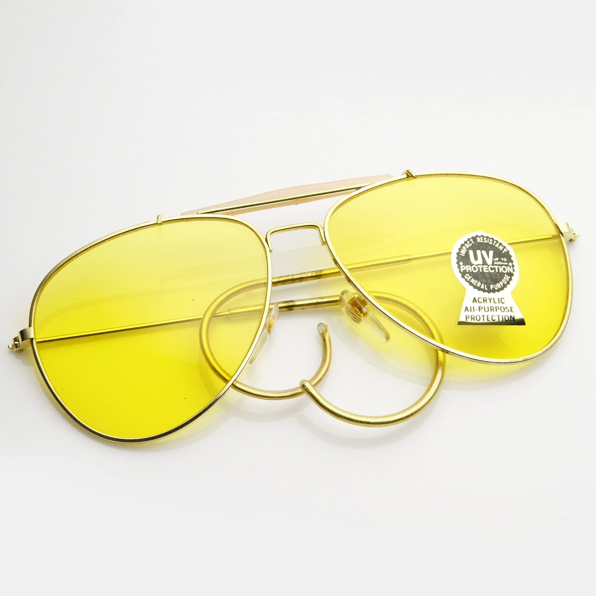 Vintage Aviator Sunglasses With Yellow Driving Lens 7206 sold by ZeroUV product image thumbnail 4