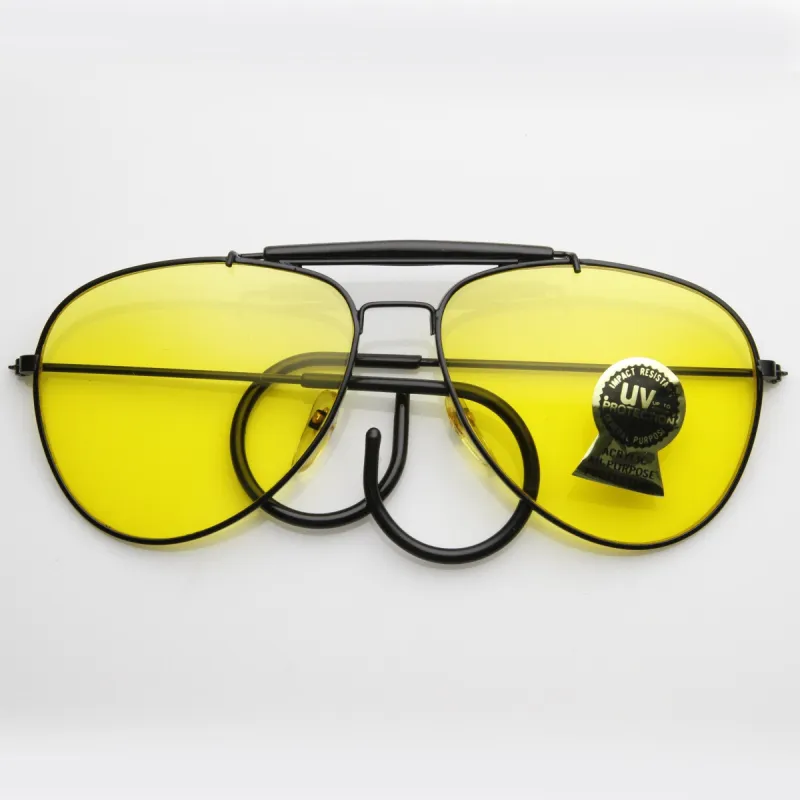 Vintage Aviator Sunglasses With Yellow Driving Lens 7206 sold by ZeroUV