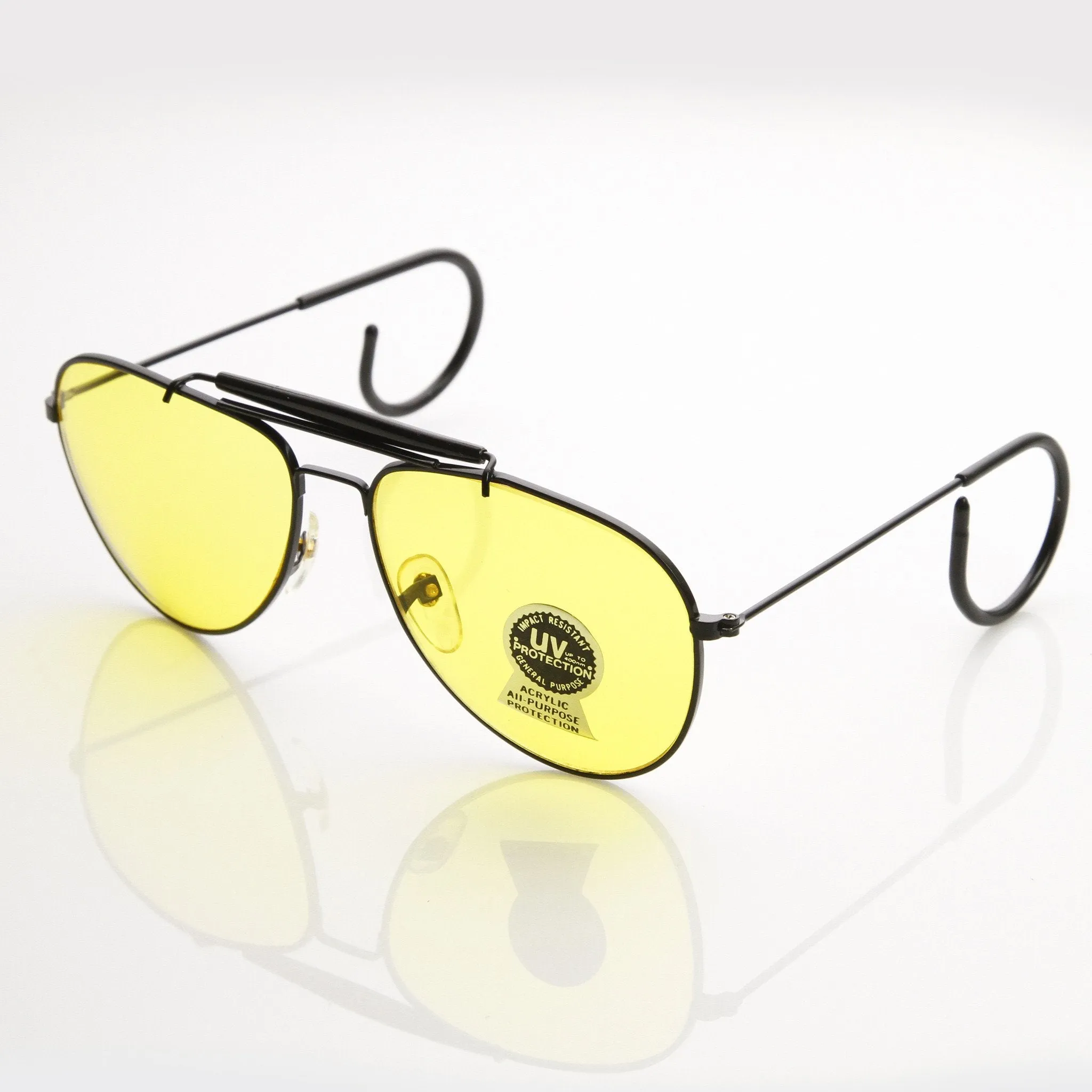 Vintage Aviator Sunglasses With Yellow Driving Lens 7206 sold by ZeroUV product image thumbnail 2