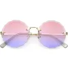 Women's Retro 1970's Round Gradient Gem Lens Sunglasses C983 sold by ZeroUV