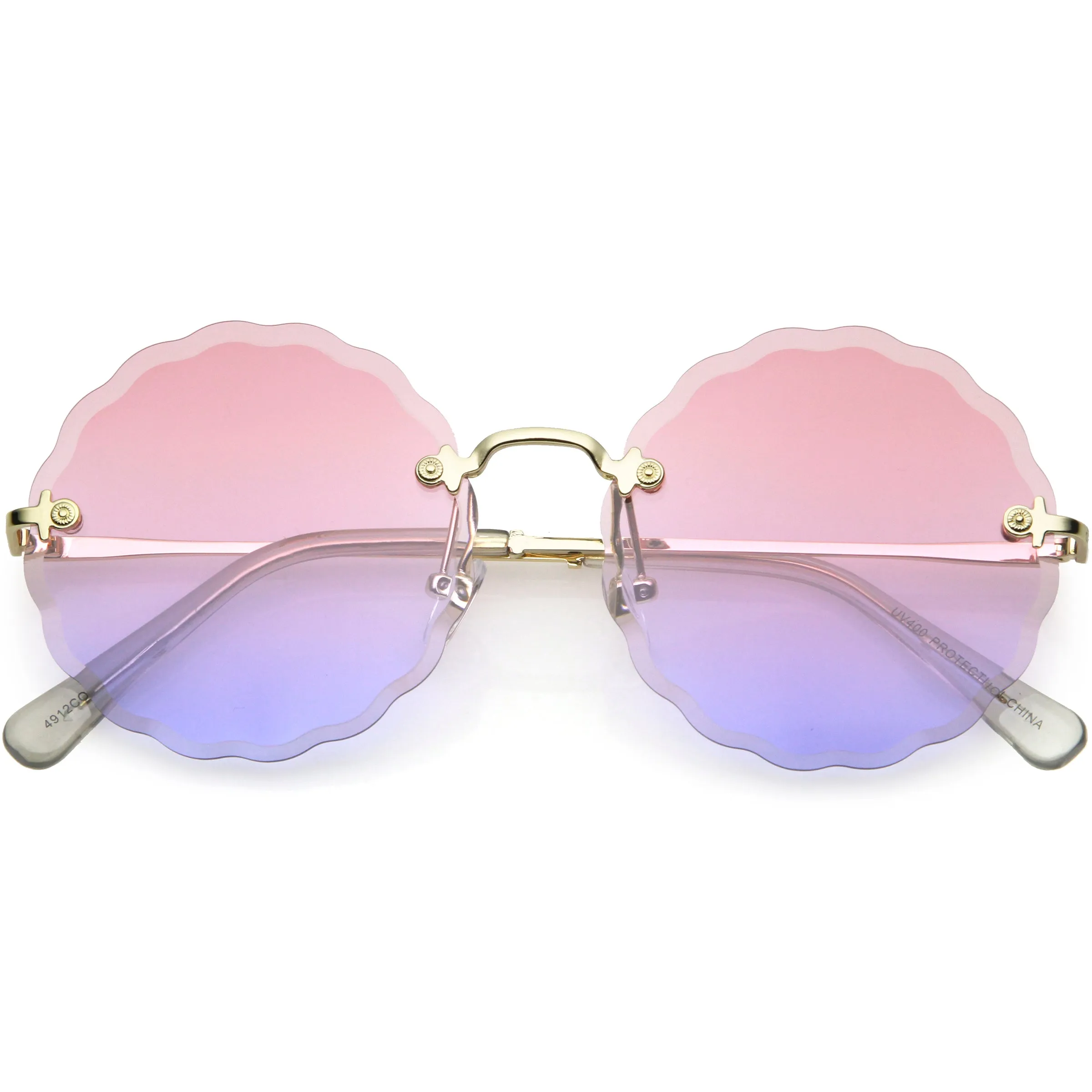 Women's Retro 1970's Round Gradient Gem Lens Sunglasses C983 sold by ZeroUV product image thumbnail 4