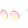 Women's Retro 1970's Round Gradient Gem Lens Sunglasses C983 sold by ZeroUV