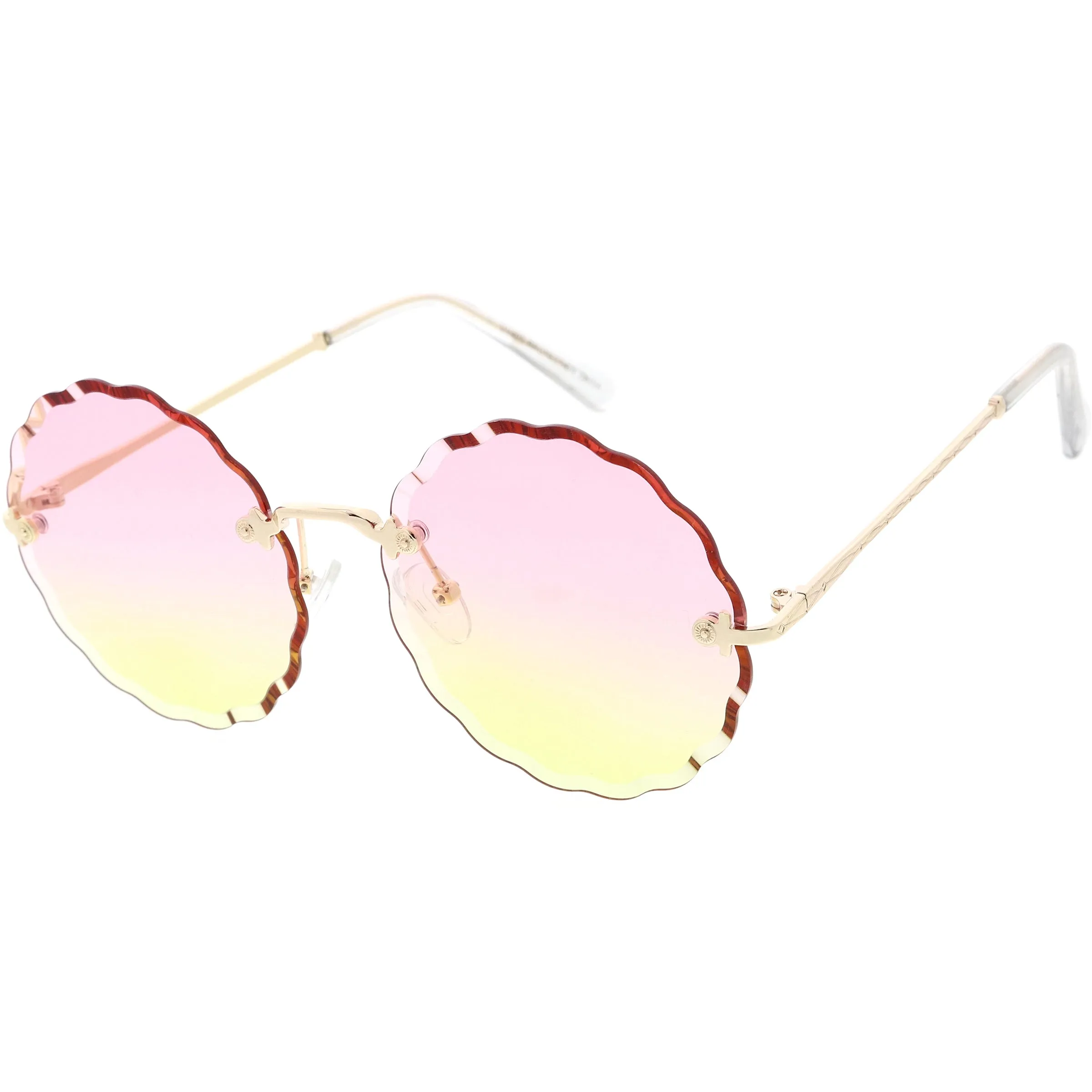 Women's Retro 1970's Round Gradient Gem Lens Sunglasses C983 sold by ZeroUV product image thumbnail 2