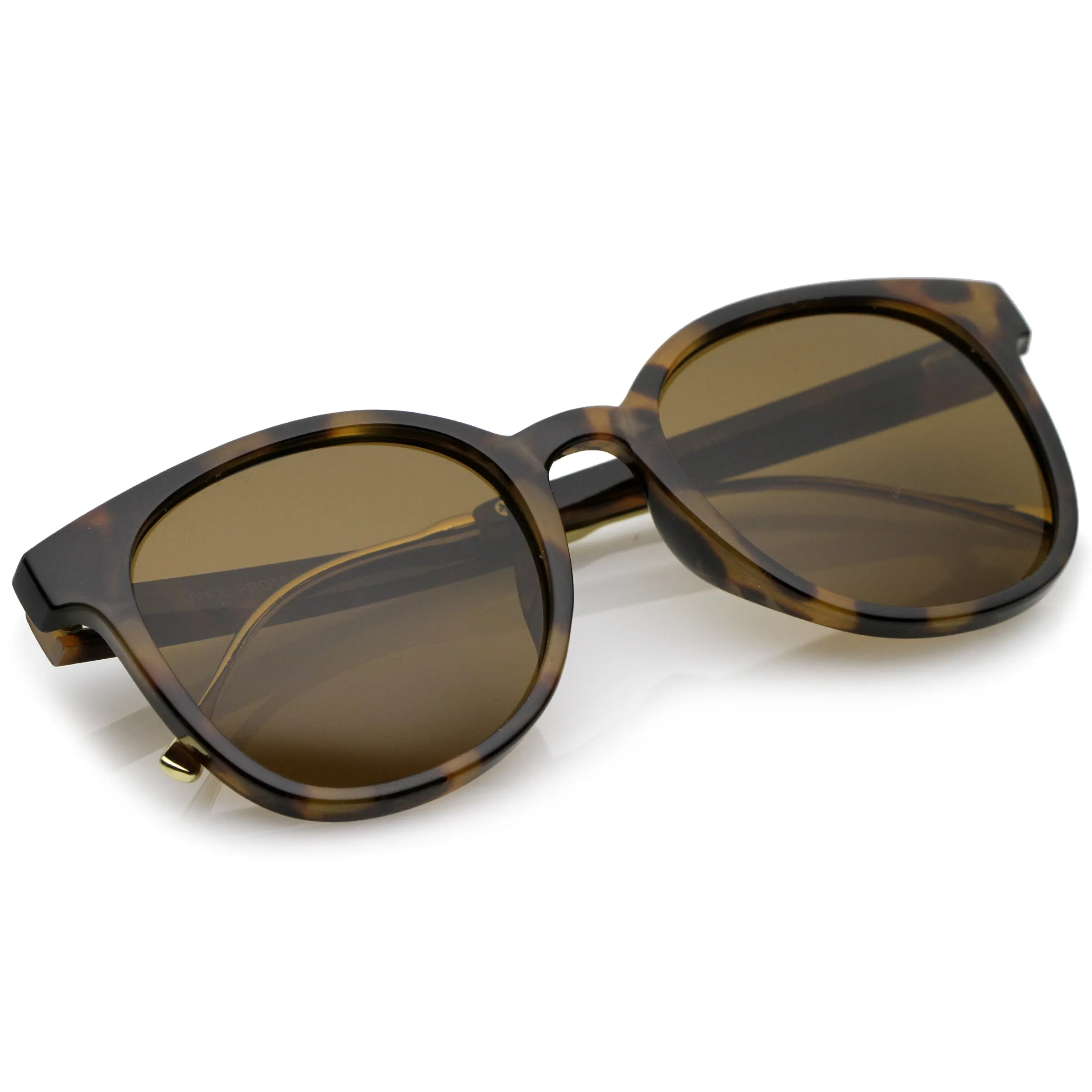 Casual Metal Temple Square Lens Horn Rimmed Sunglasses A750 sold by ZeroUV product image thumbnail 4