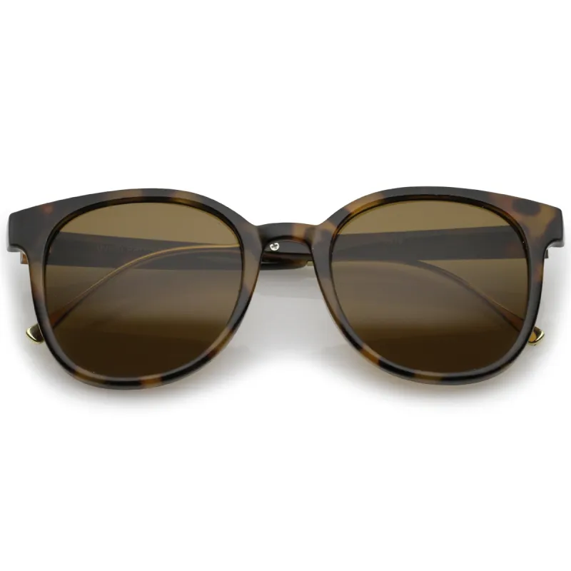 Casual Metal Temple Square Lens Horn Rimmed Sunglasses A750 sold by ZeroUV