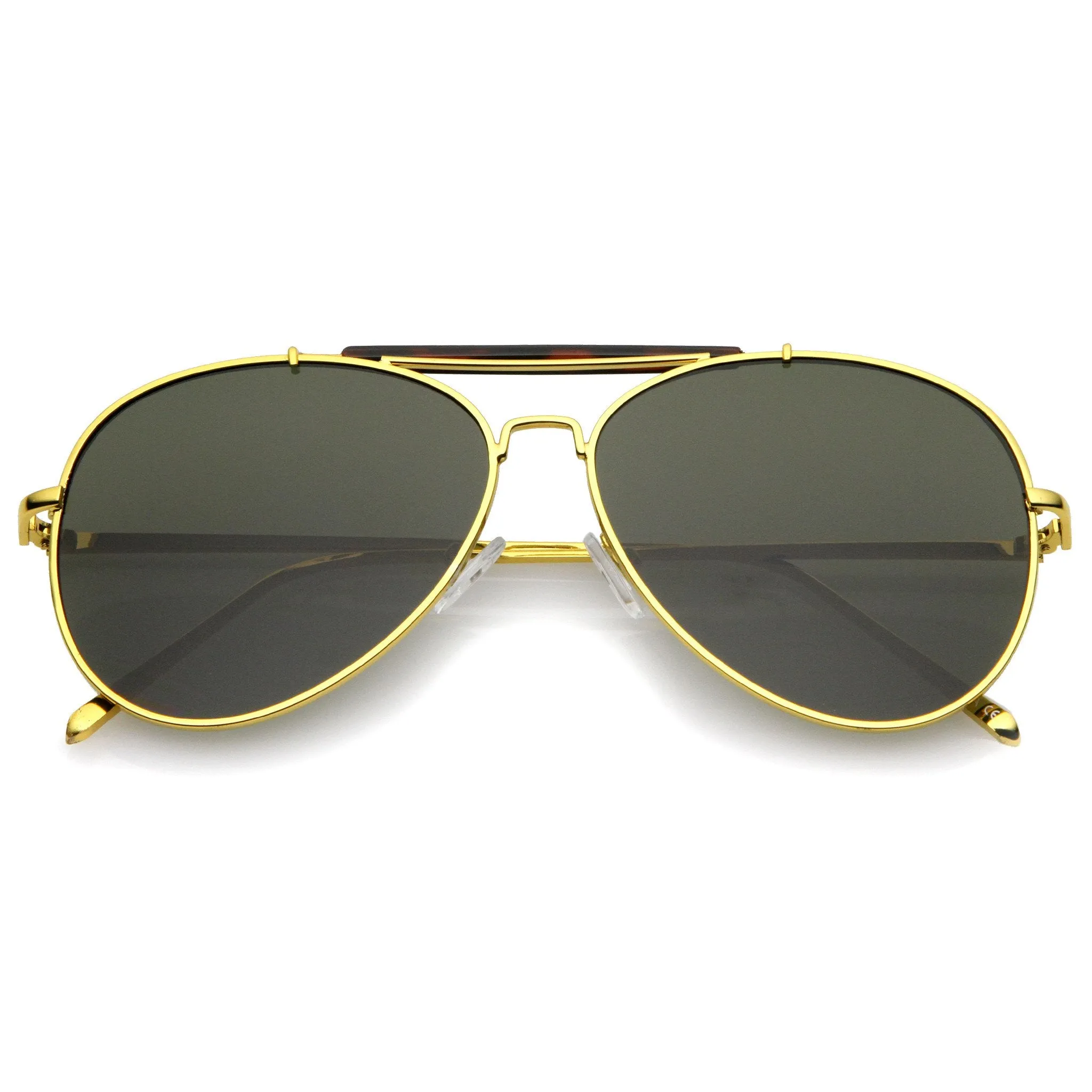 Oversize Dual Bridge Flat Lens Aviator Sunglasses A784 sold by ZeroUV product image thumbnail 3