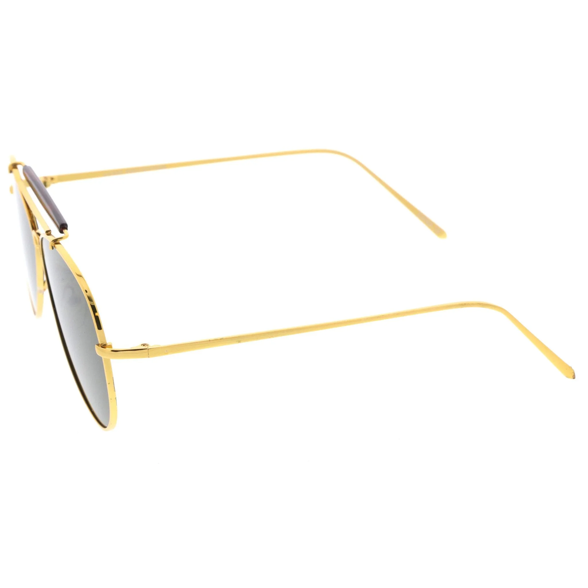 Oversize Dual Bridge Flat Lens Aviator Sunglasses A784 sold by ZeroUV product image thumbnail 5