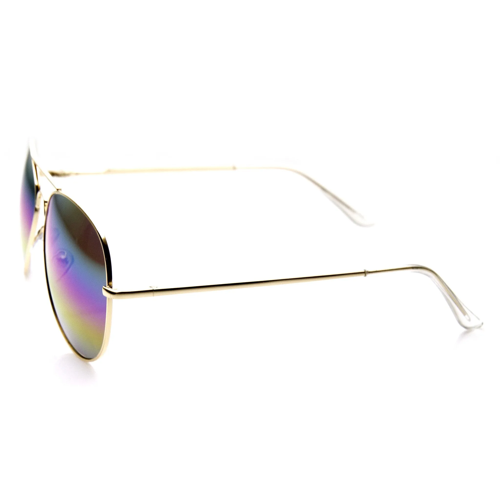 Retro Festival Rainbow Mirror Lens Metal Aviator Sunglasses 9472 sold by ZeroUV product image thumbnail 3