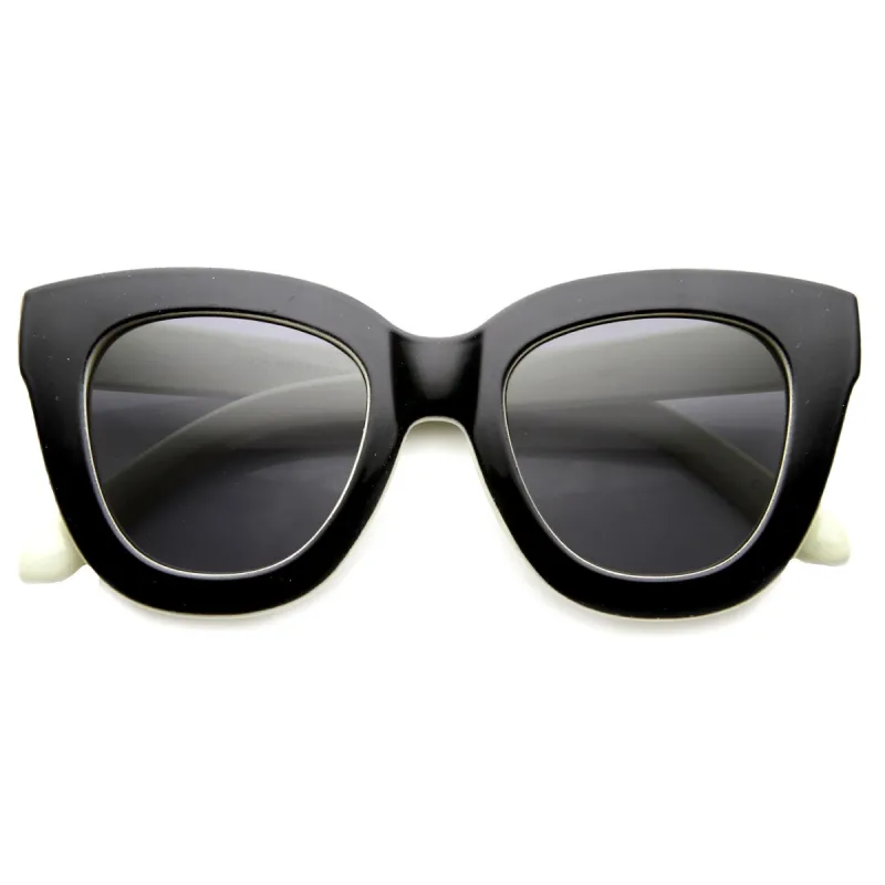 Women's Retro Oversize Block Frame Cat Eye Sunglasses 9784 sold by ZeroUV