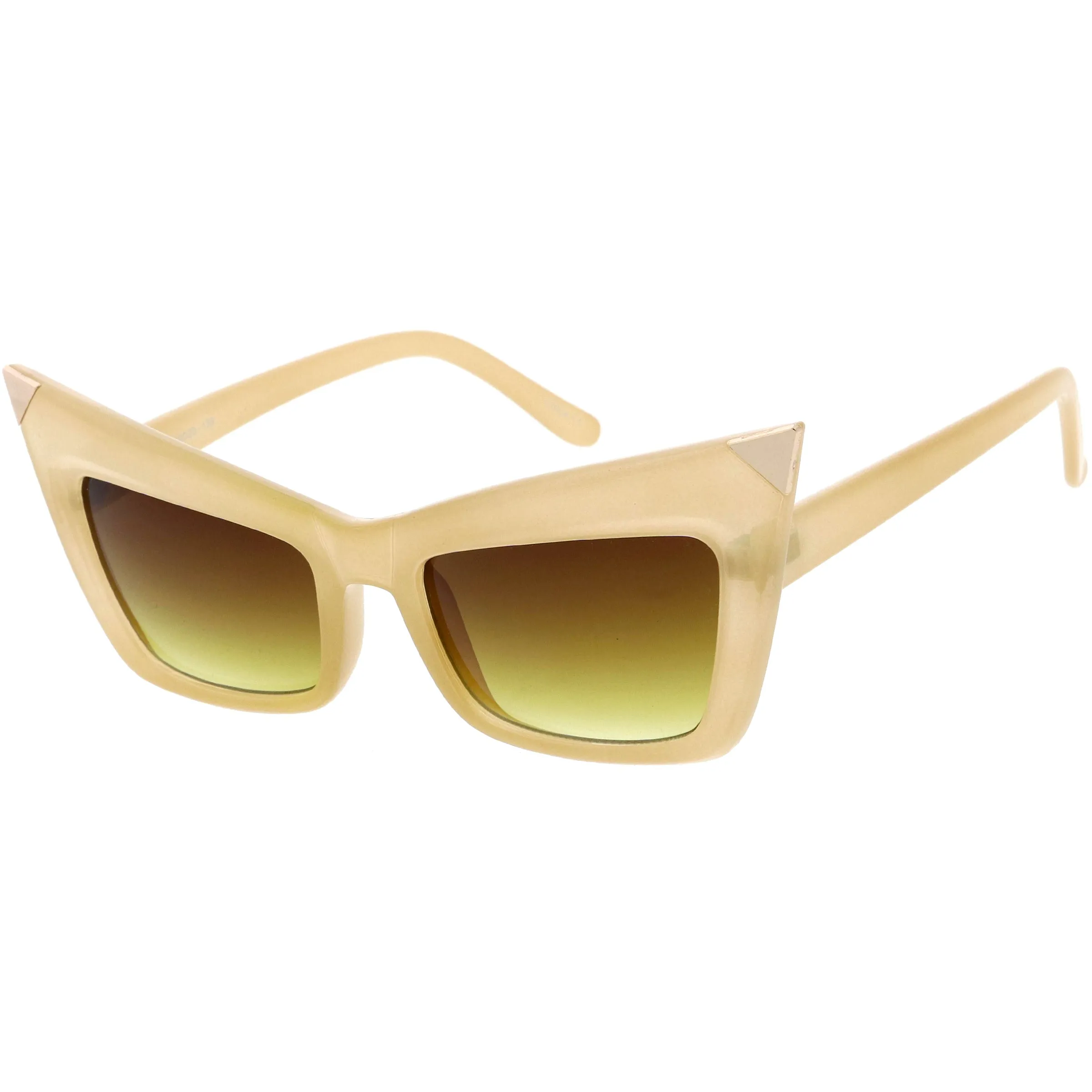 Sharp High-Pointed Metal Tip Designer-Inspired Fashion Cat Eye Sunglasses D004 sold by ZeroUV product image thumbnail 2