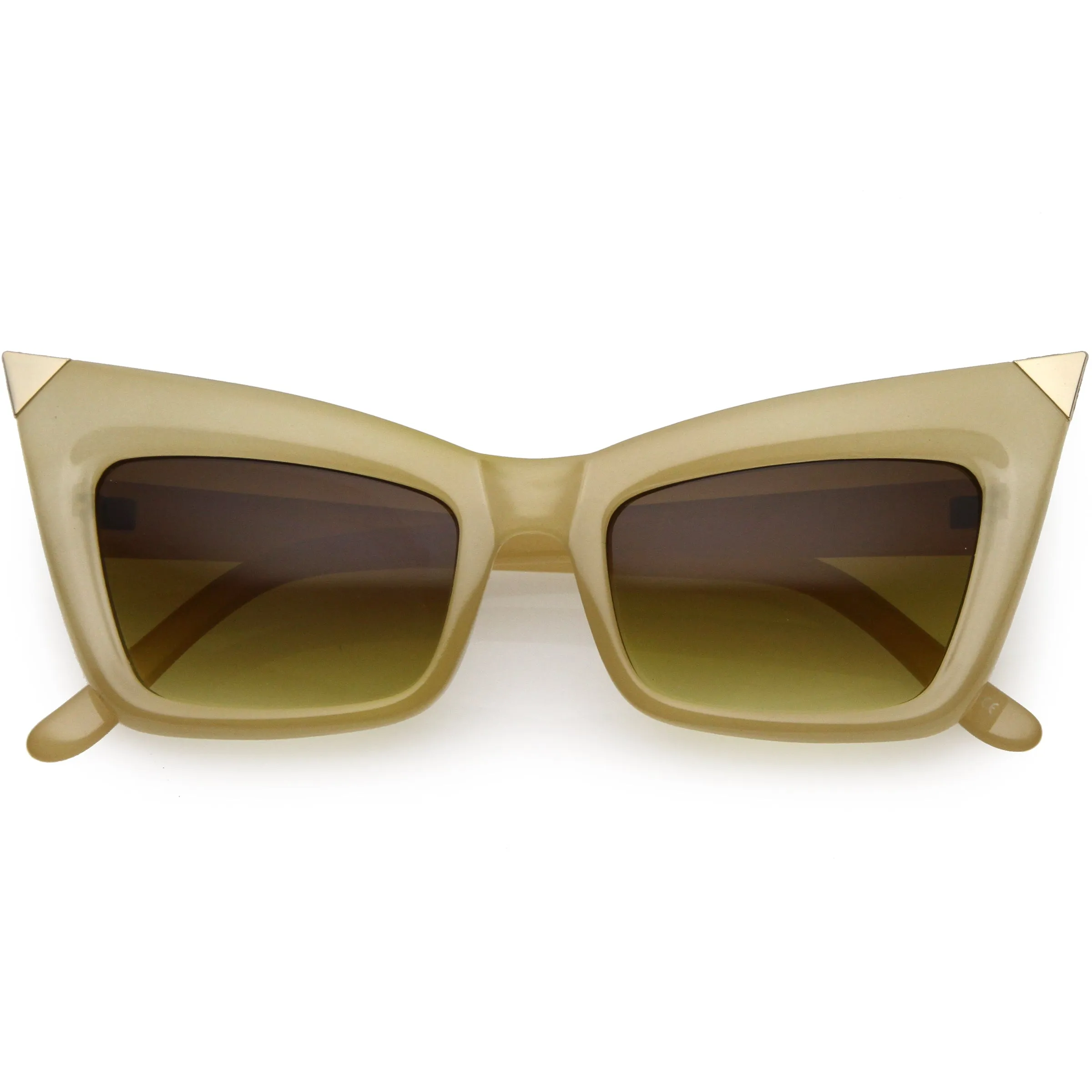 Sharp High-Pointed Metal Tip Designer-Inspired Fashion Cat Eye Sunglasses D004 sold by ZeroUV