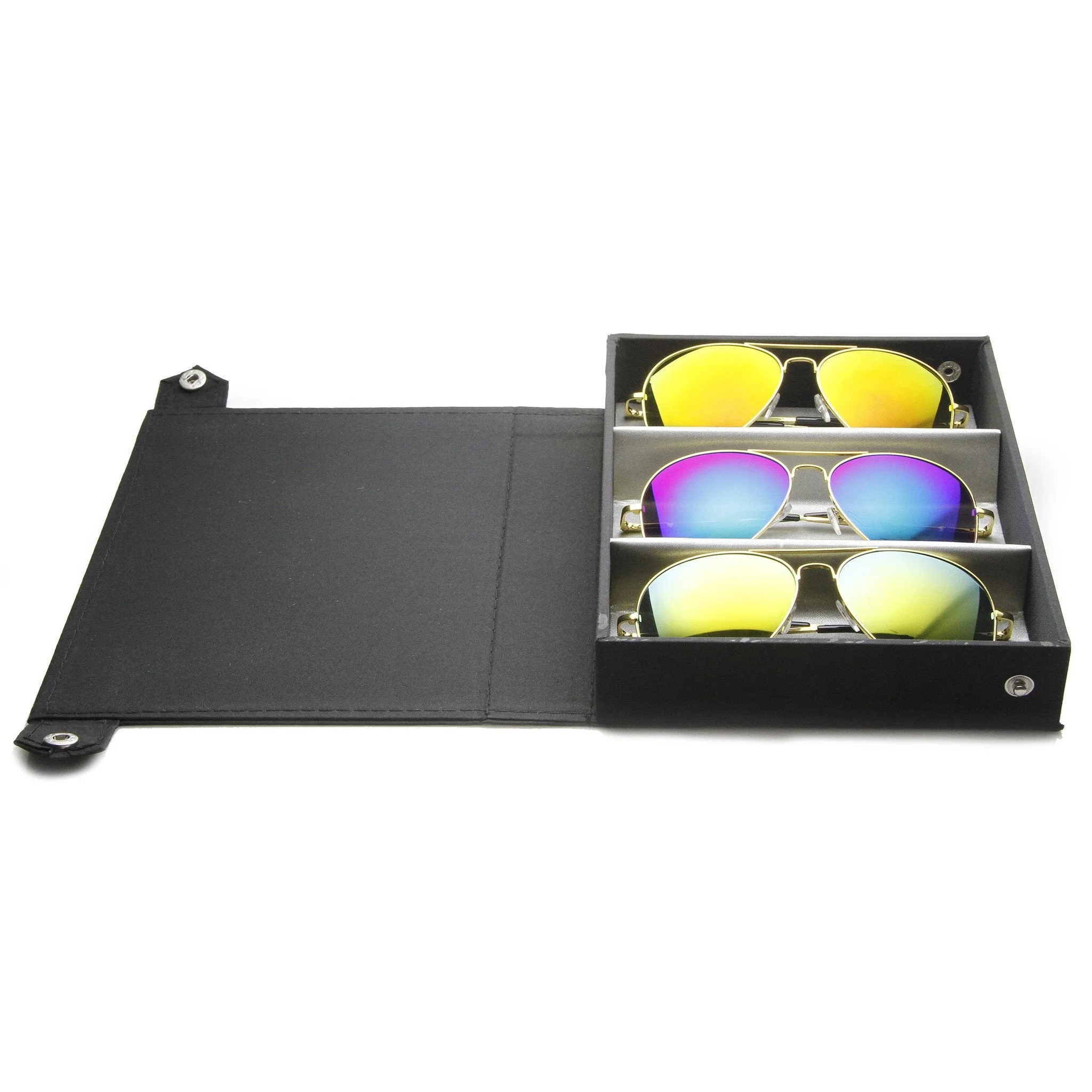 Limited Edition Metal Aviator Sunglasses W/ Mirror Lenses + Travel Case 1486 sold by ZeroUV product image thumbnail 4