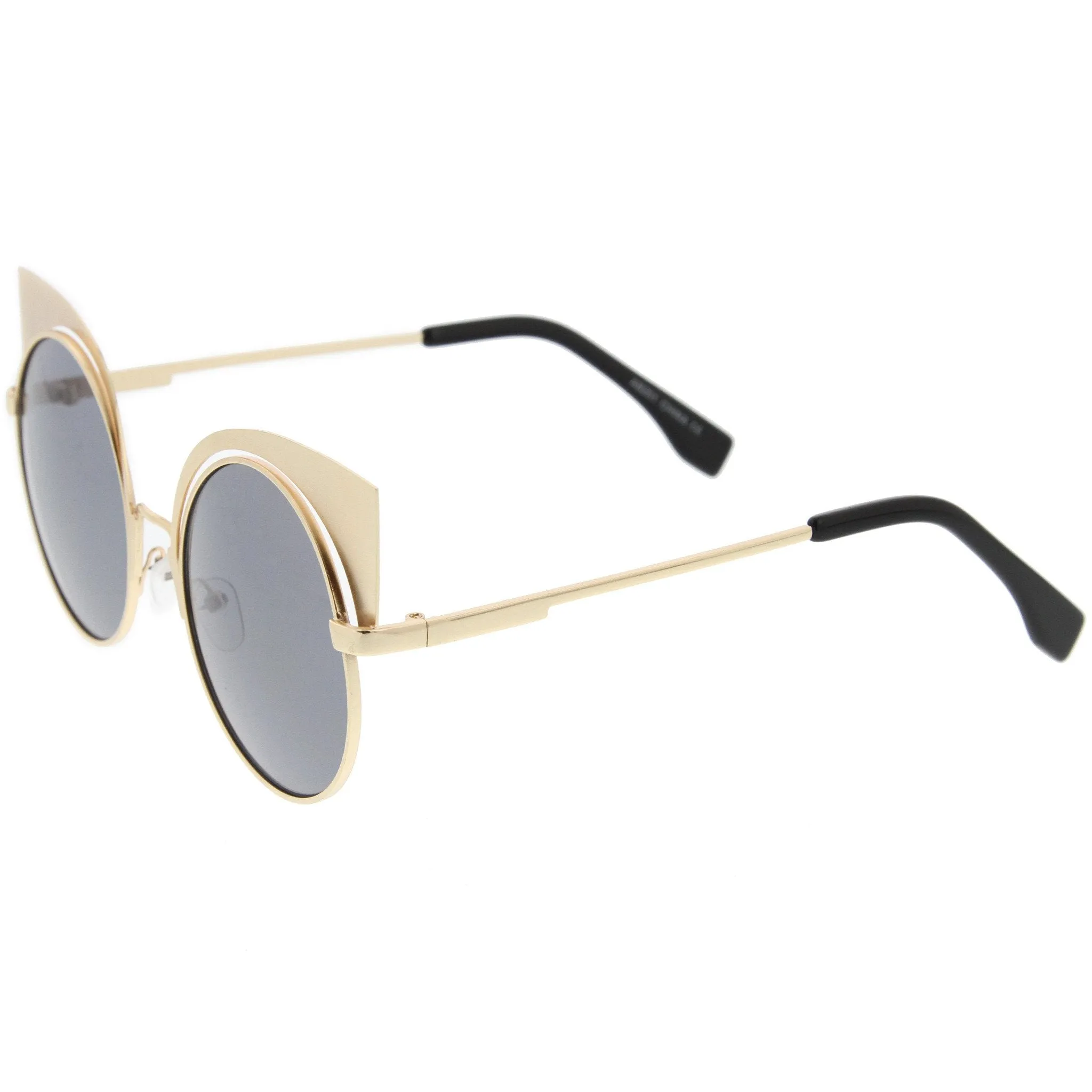 Women's Laser Cut Round Cat Eye Sunglasses A378 sold by ZeroUV product image thumbnail 5