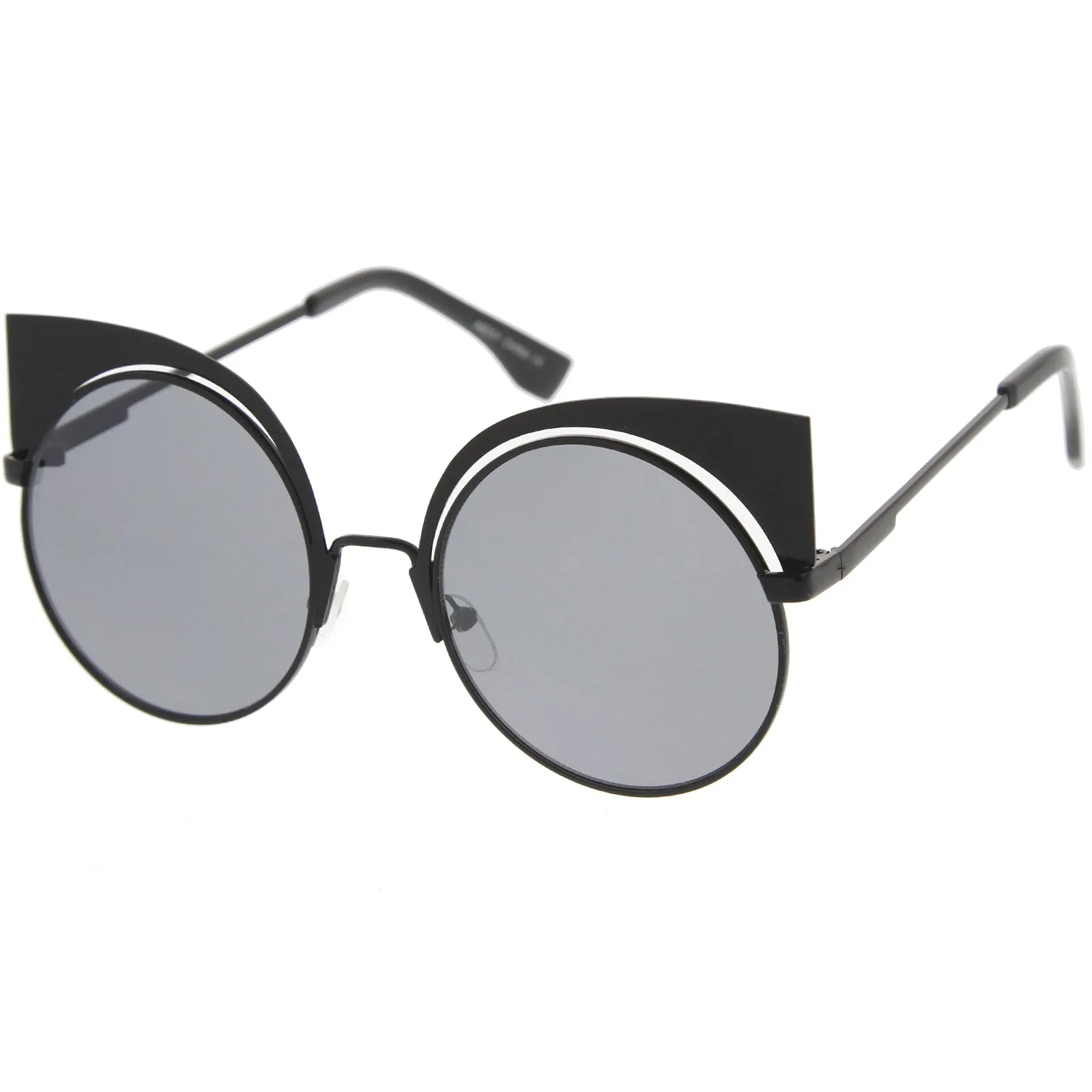 Women's Laser Cut Round Cat Eye Sunglasses A378 sold by ZeroUV product image thumbnail 2