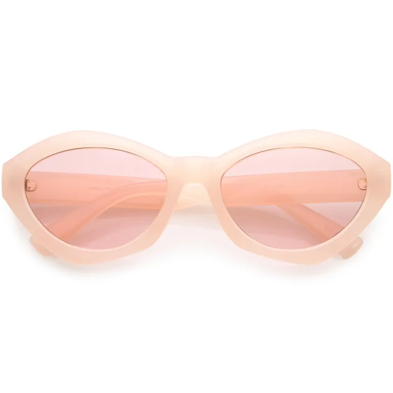 Retro Colorful Translucent Color Tone Oval Sunglasses C623 sold by ZeroUV
