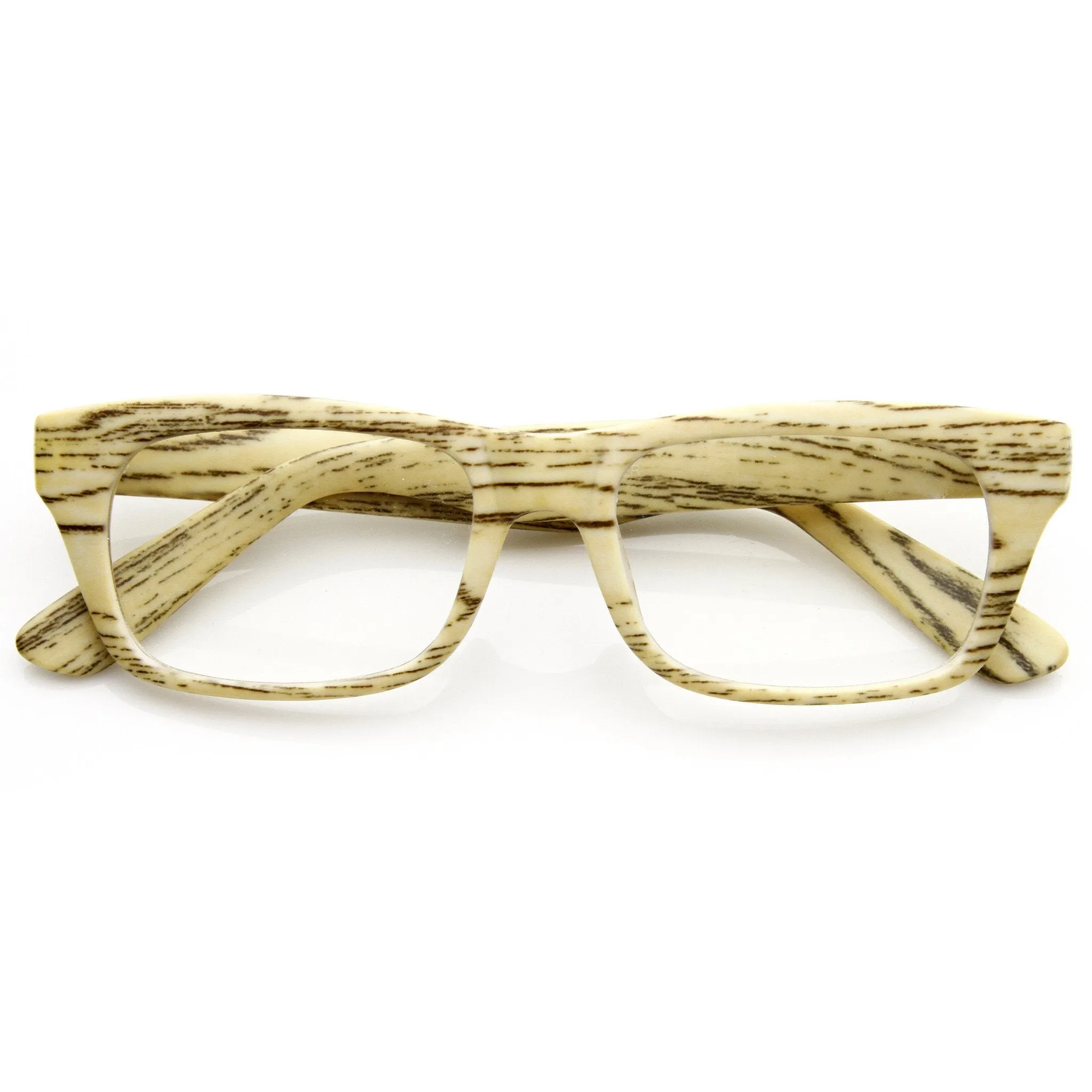 Indie Fashion Wood Print Rectangle Clear Lens Glasses 8809 sold by ZeroUV product image thumbnail 5