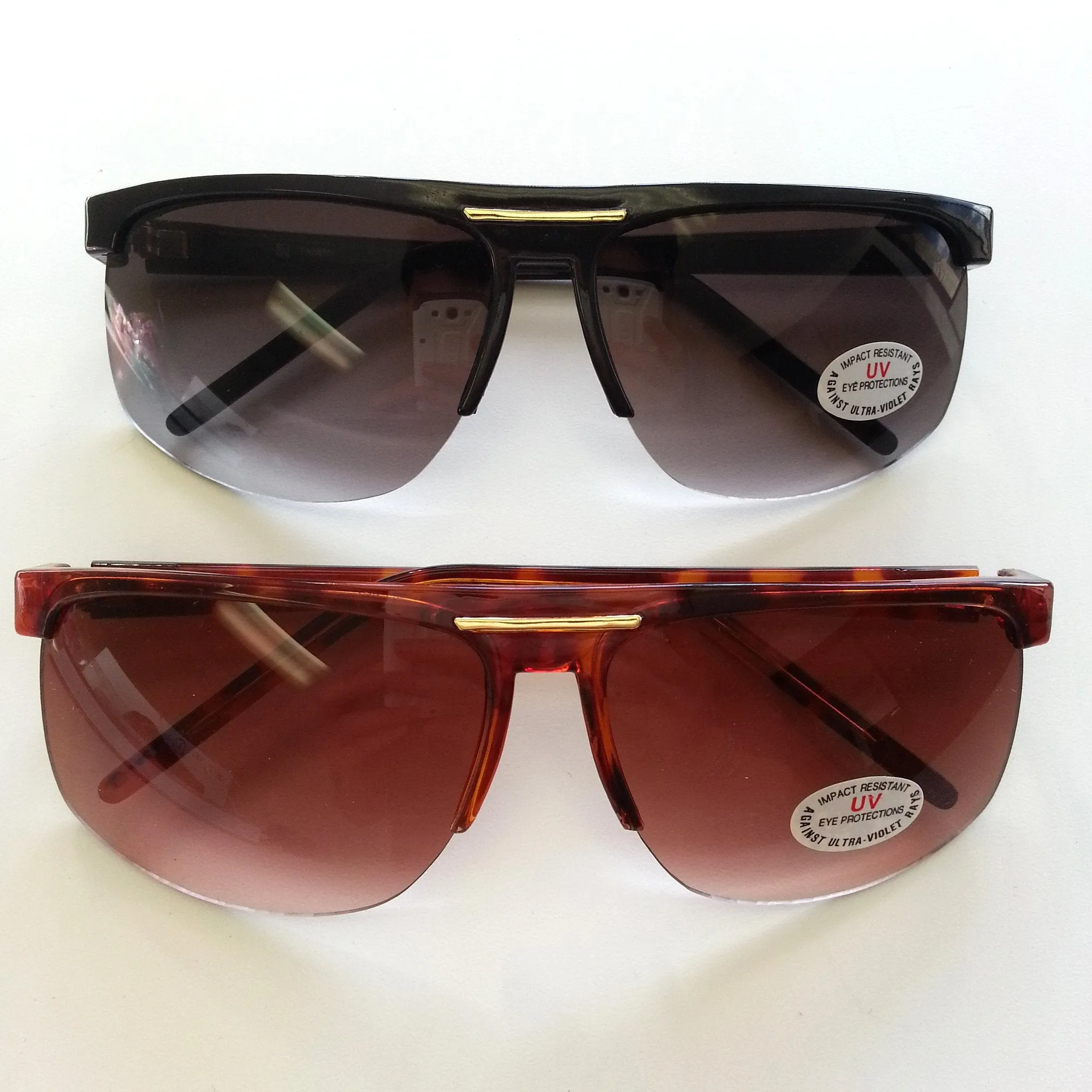 Retro 1970's Plastic Half Frame Sports Sunglasses sold by ZeroUV