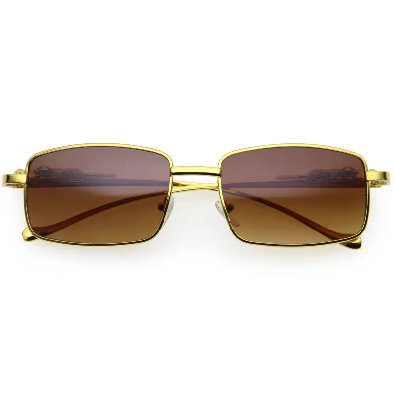 Jaguar Fashion Metal Plated Detail Small Square Sunglasses D246 sold by ZeroUV