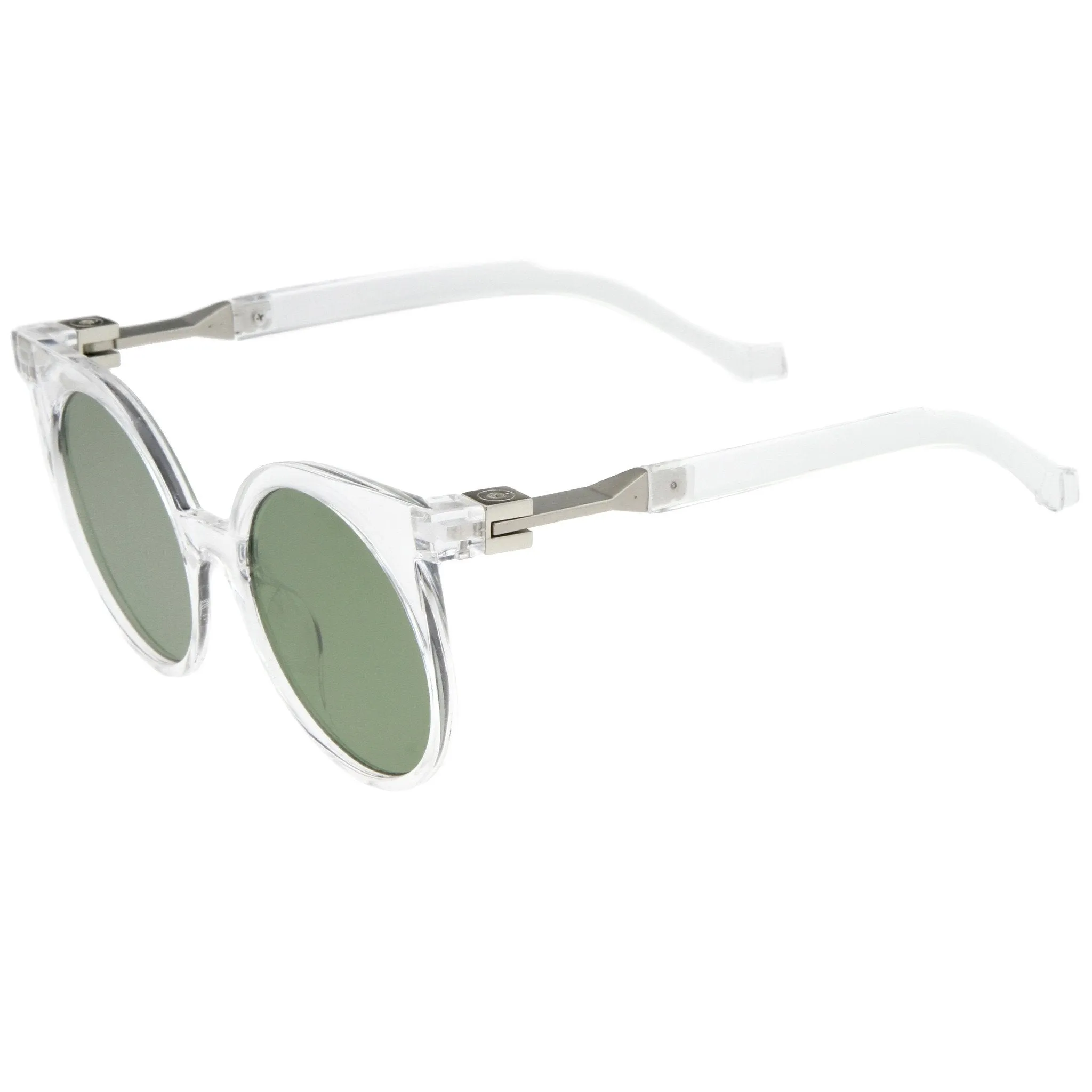 Modern Flat Lens Round Horned Rim Sunglasses A529 sold by ZeroUV product image thumbnail 5