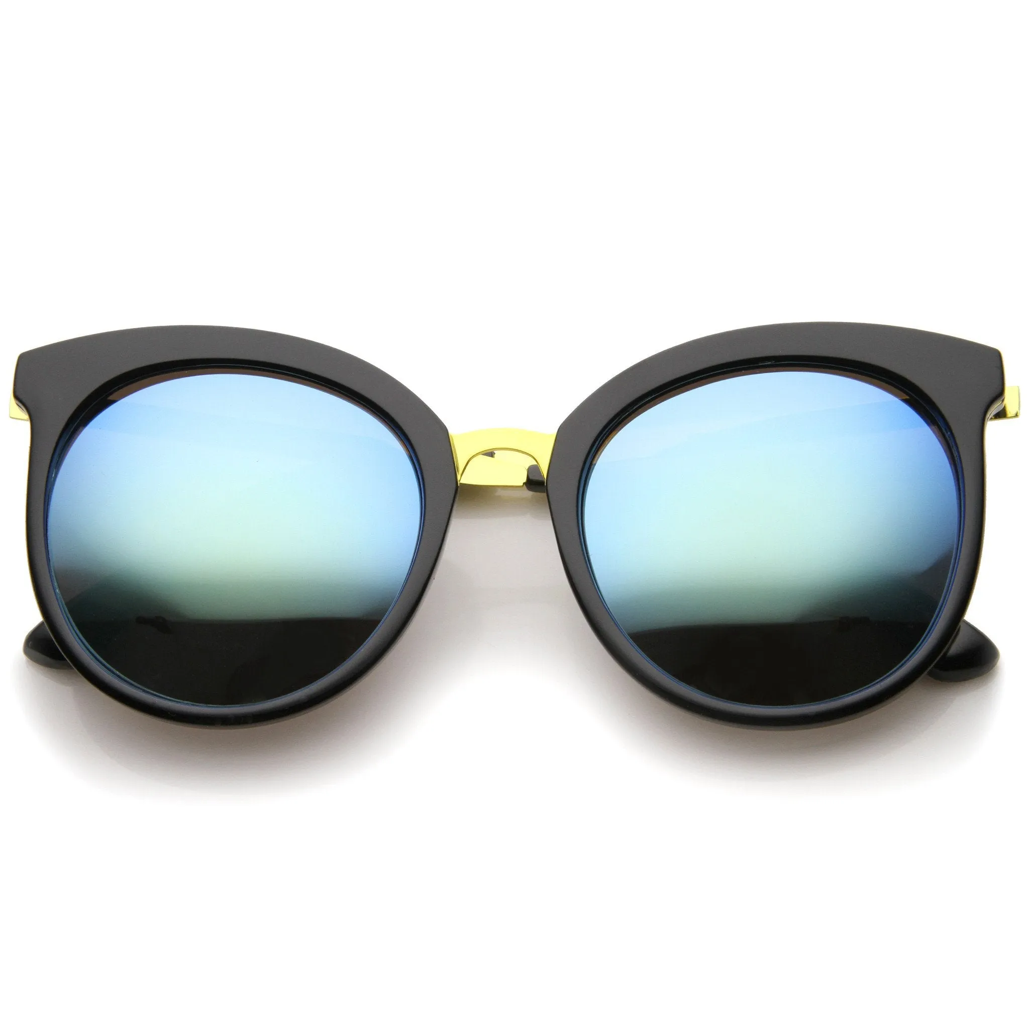 Women's Oversize Cat Eye Mirrored Lens Round Sunglasses A229 sold by ZeroUV product image thumbnail 3