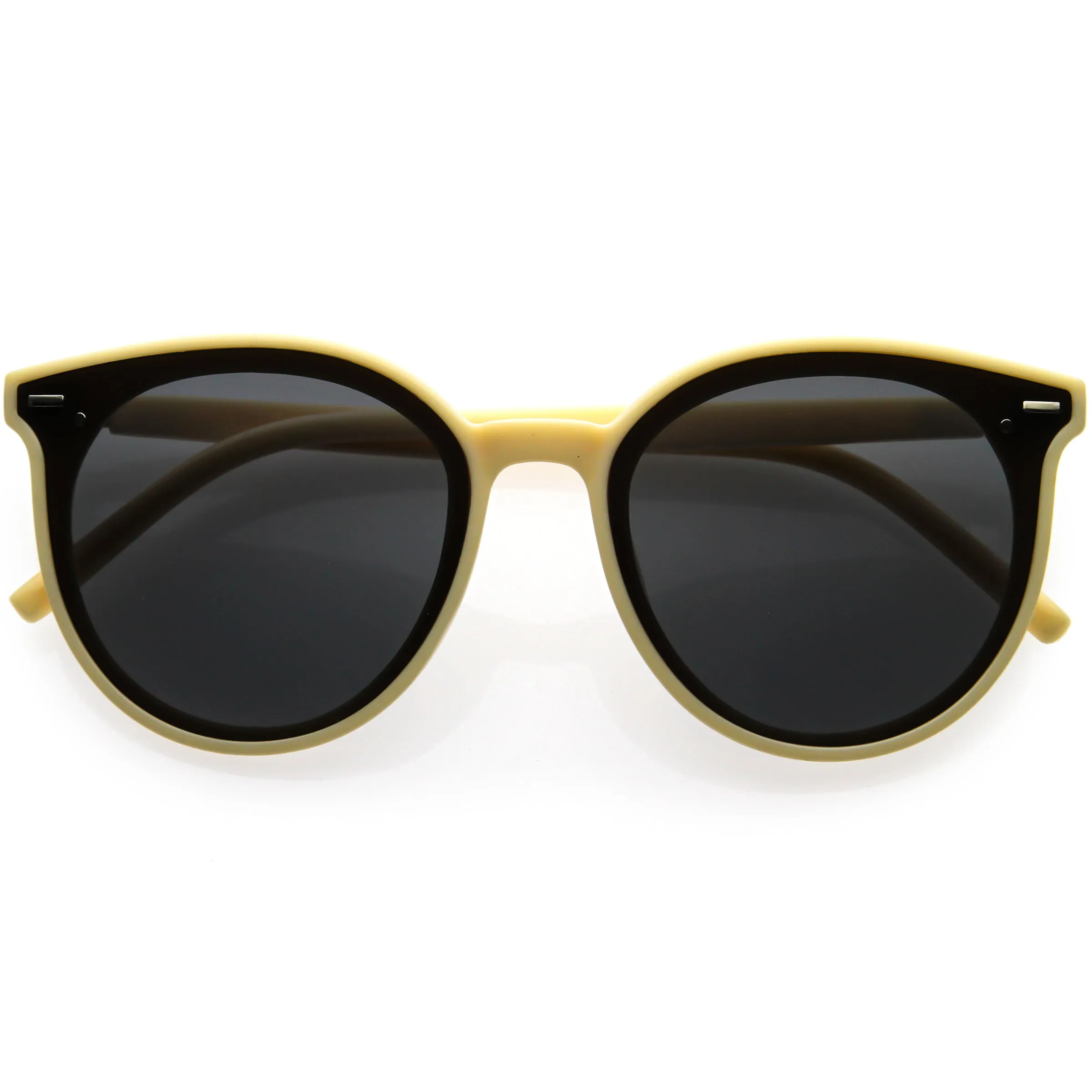 Classy Neutral Colored Lens Horn Rimmed Cat Eye Sunglasses D117 sold by ZeroUV product image thumbnail 3
