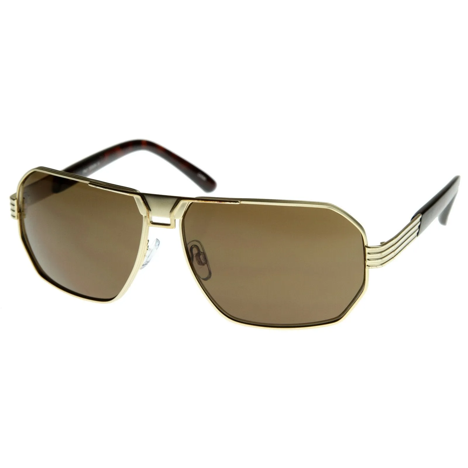 Mens Optical Quality Premium Square Metal Aviator Sunglasses 8364 sold by ZeroUV product image thumbnail 4