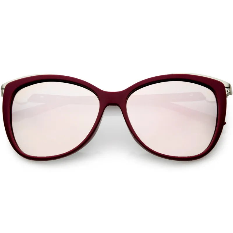 Classic Metal Trim Square Polarized Lens Cat Eye Sunglasses C897 sold by ZeroUV